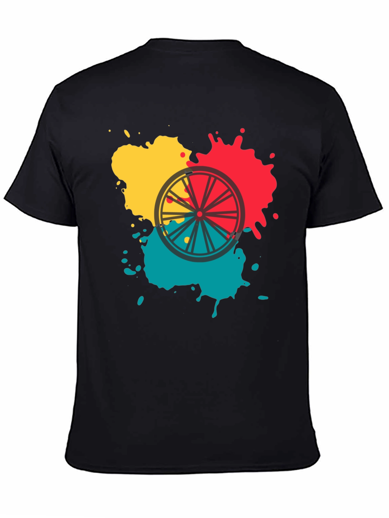 Abstract Bike Wheel Graphic Tee - Soft Cotton Blend