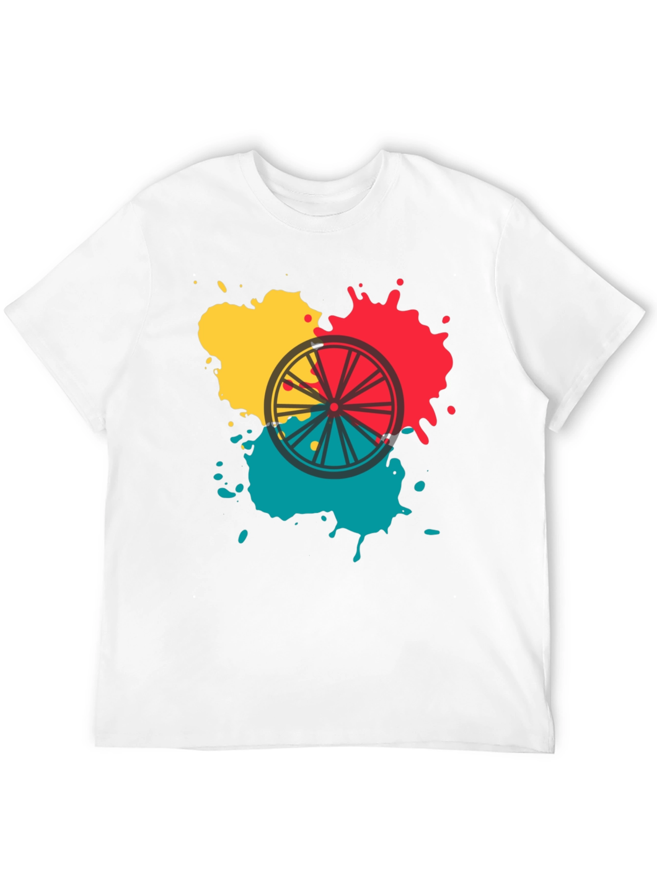 Abstract Bike Wheel Graphic Tee - Soft Cotton Blend