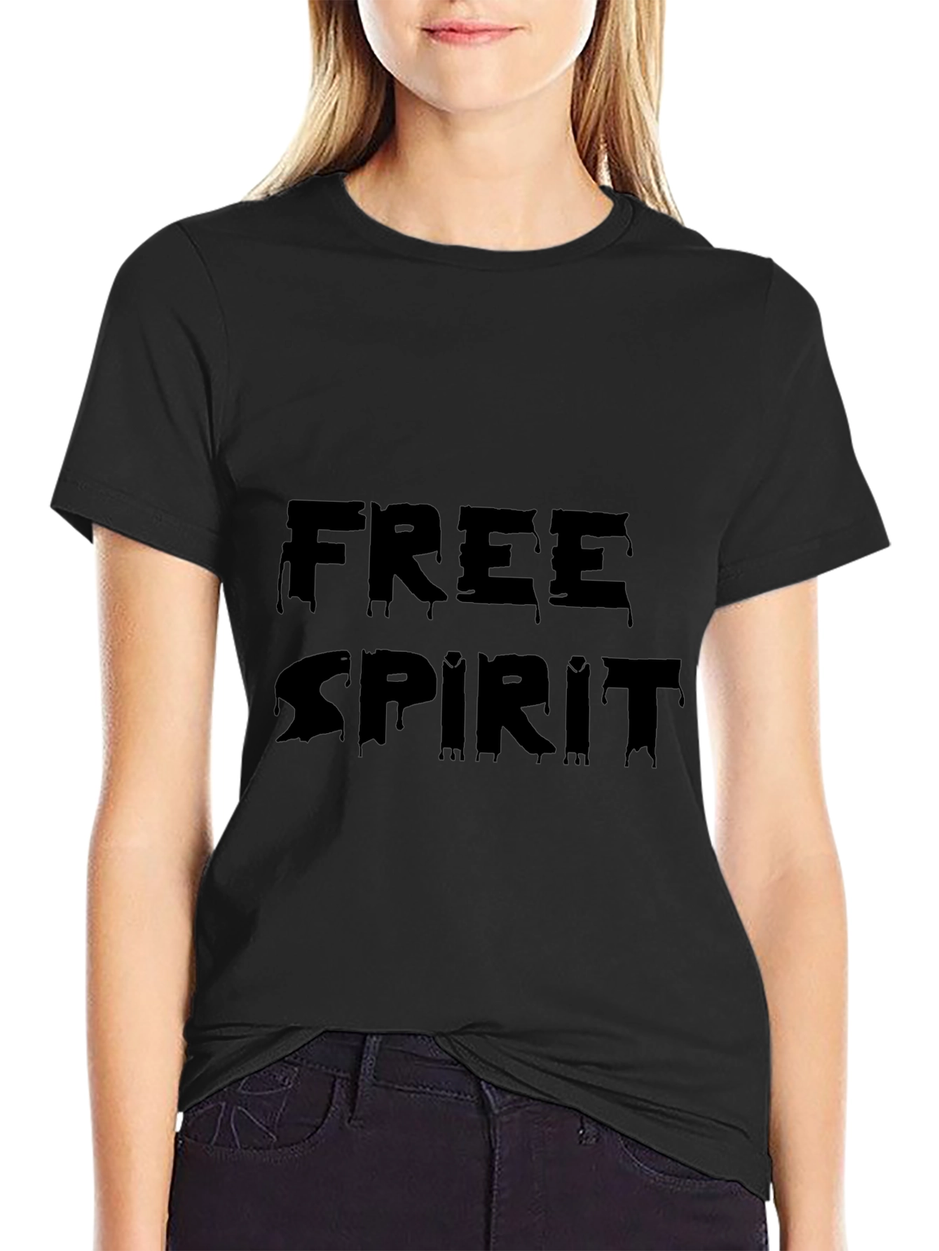 Free Spirit Black T-Shirt - Mens Casual Wear