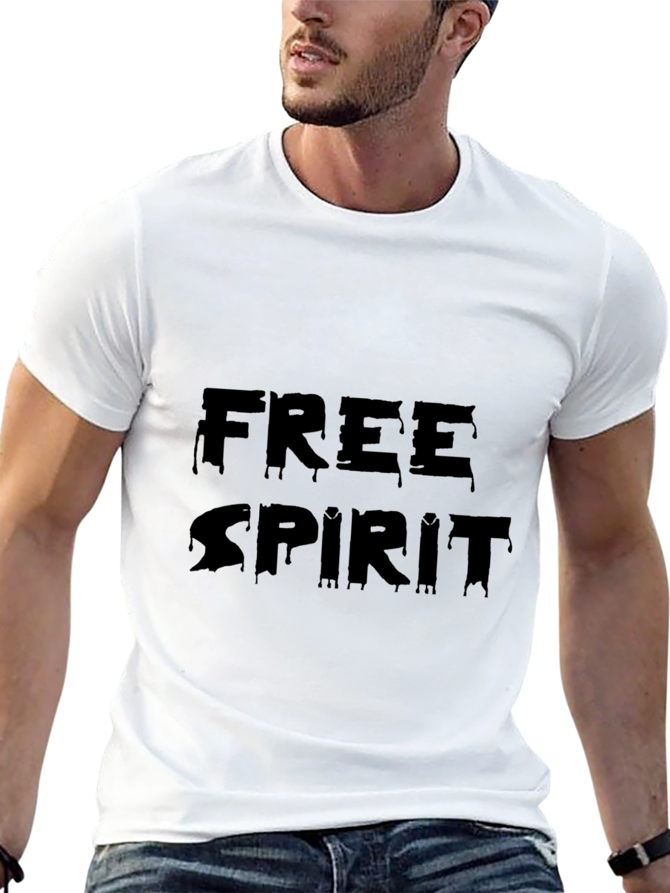 Free Spirit Black T-Shirt - Mens Casual Wear