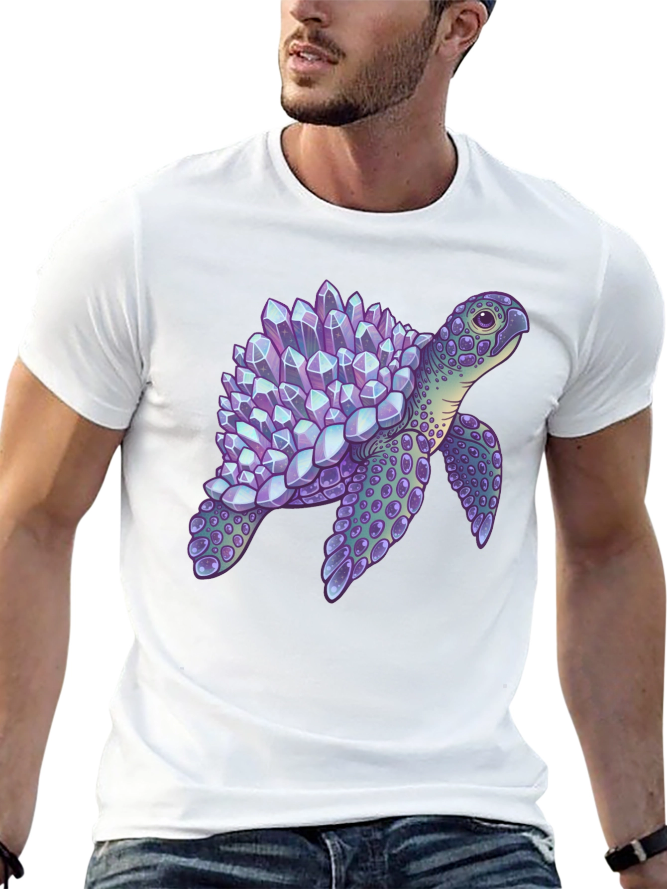 Crystal Turtle Graphic T-Shirt - Unique Design