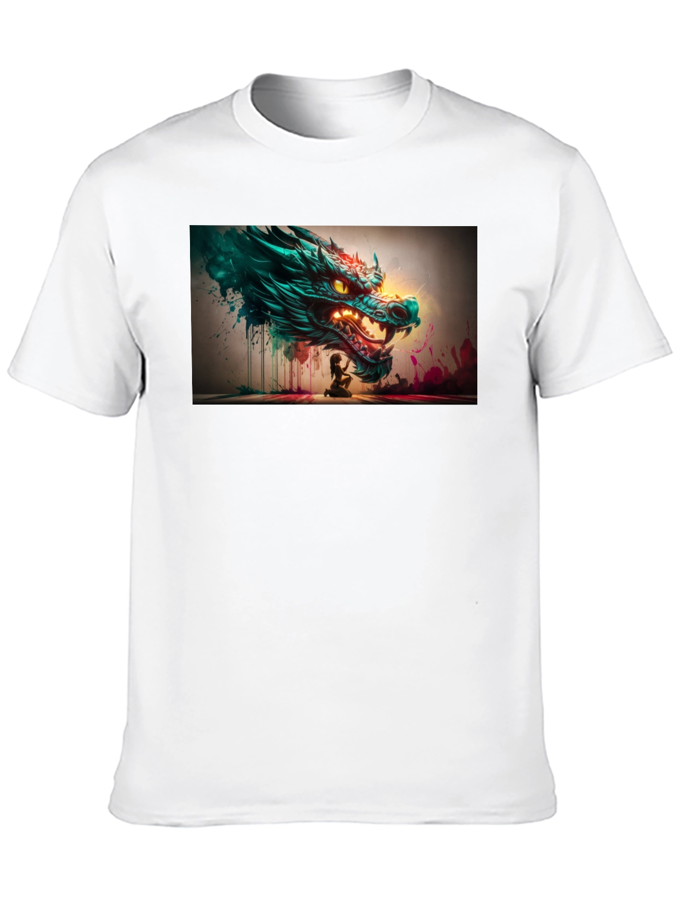 Dragon Graphic Print Black Tee