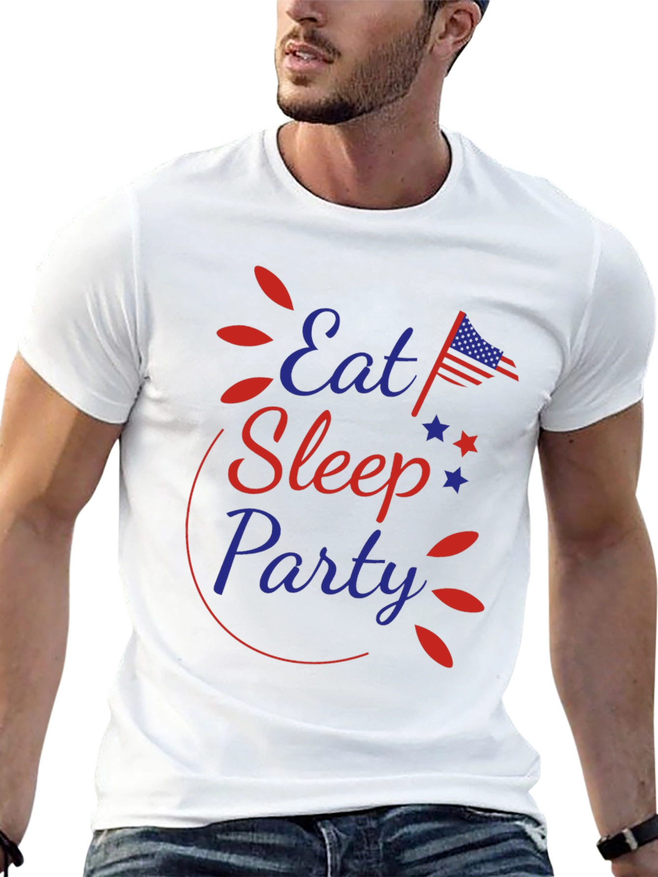 Eat Sleep Party Patriotic Tee