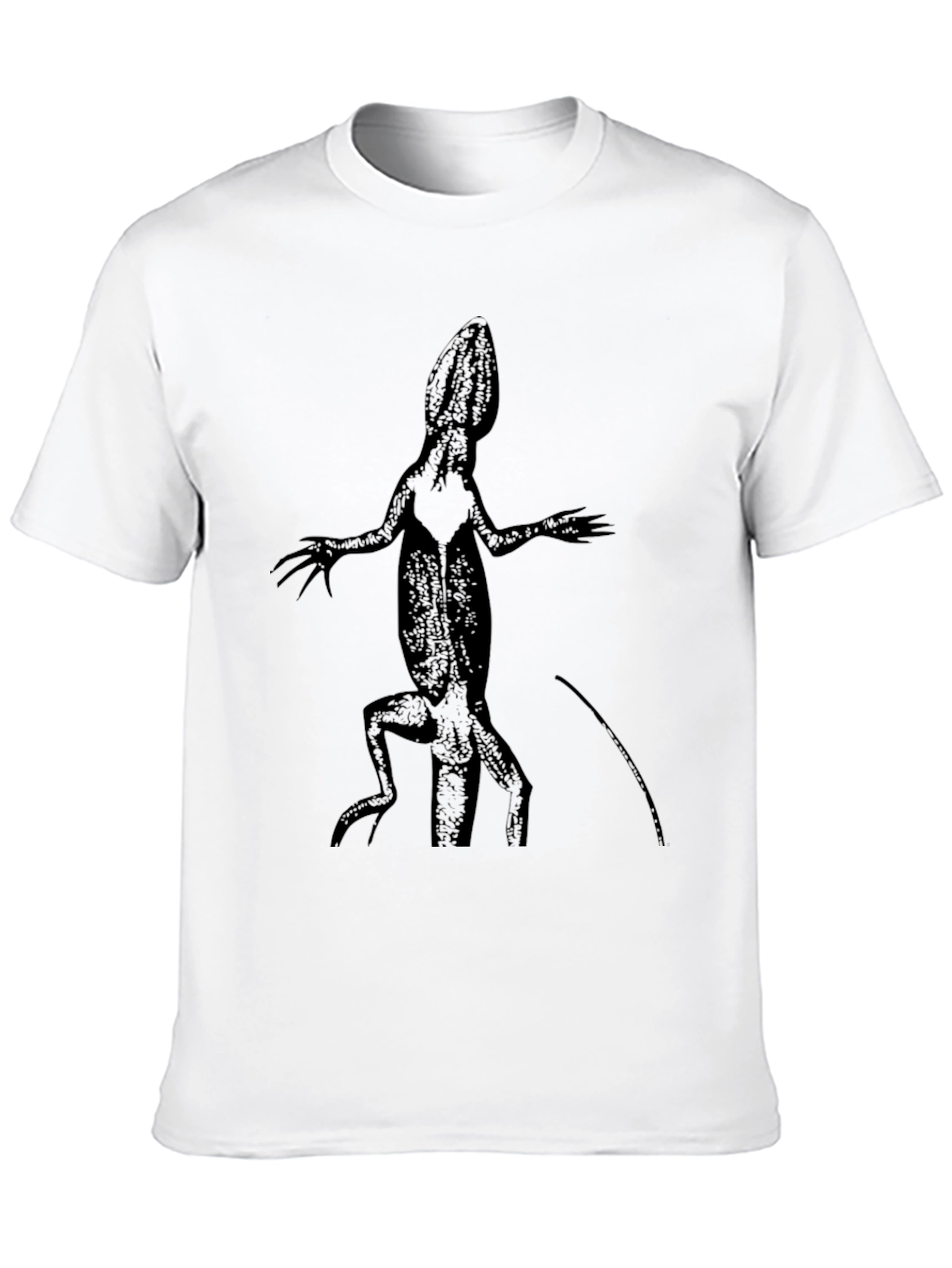 Lizard Print Mens Black T-Shirt