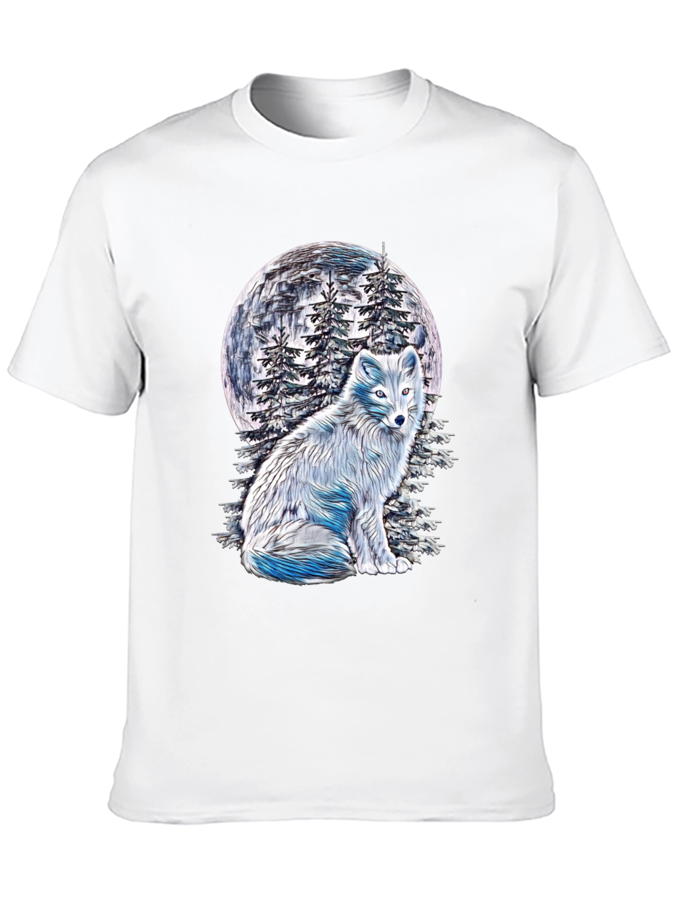 Arctic Fox Moon T-Shirt - Unique Wildlife Tee