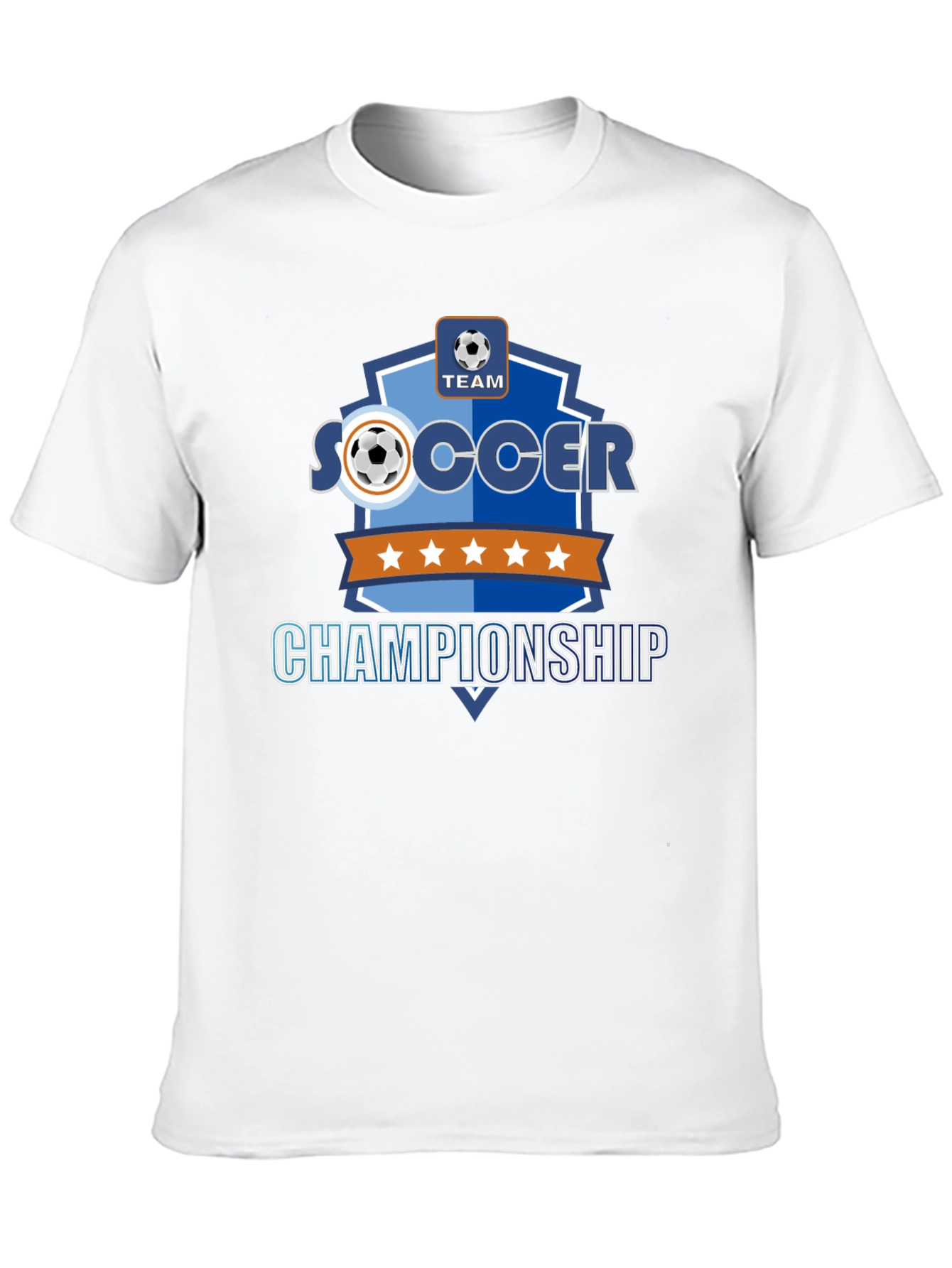 Soccer Championship Black T-Shirt for Team Sports