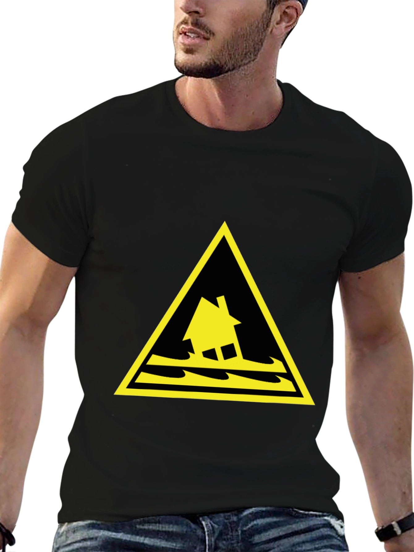 Flood Warning T-Shirt - Black Cotton Tee