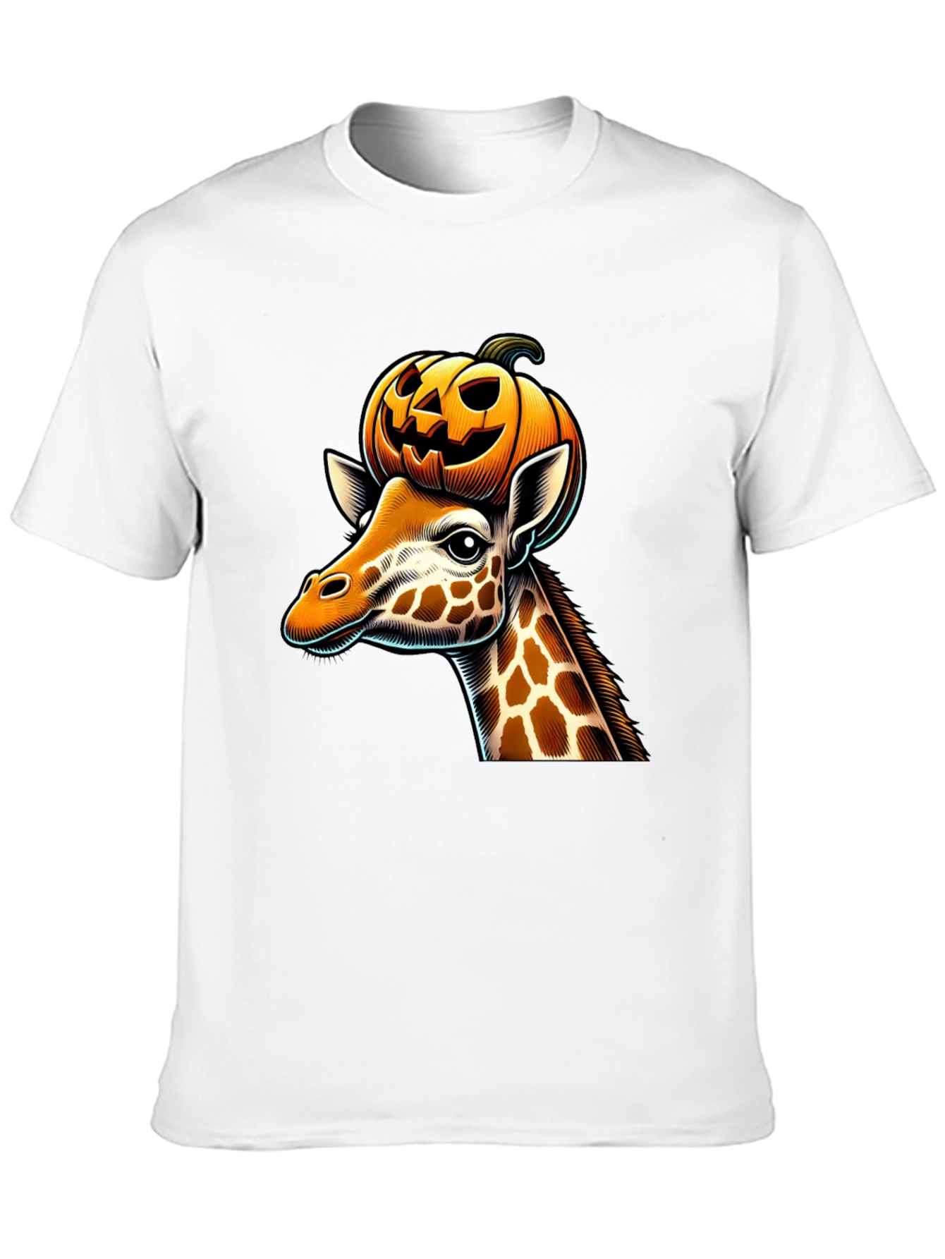 Giraffe with Pumpkin Halloween T-Shirt