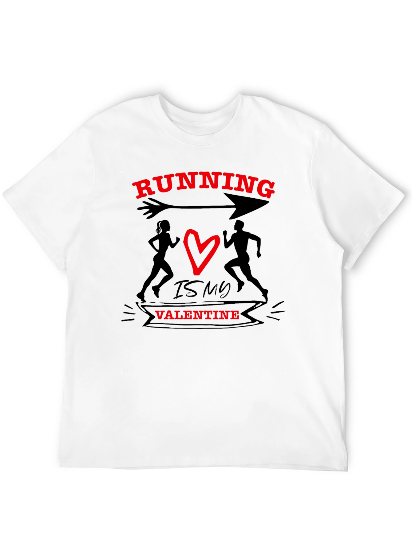 Running Valentines Day Graphic T-Shirt