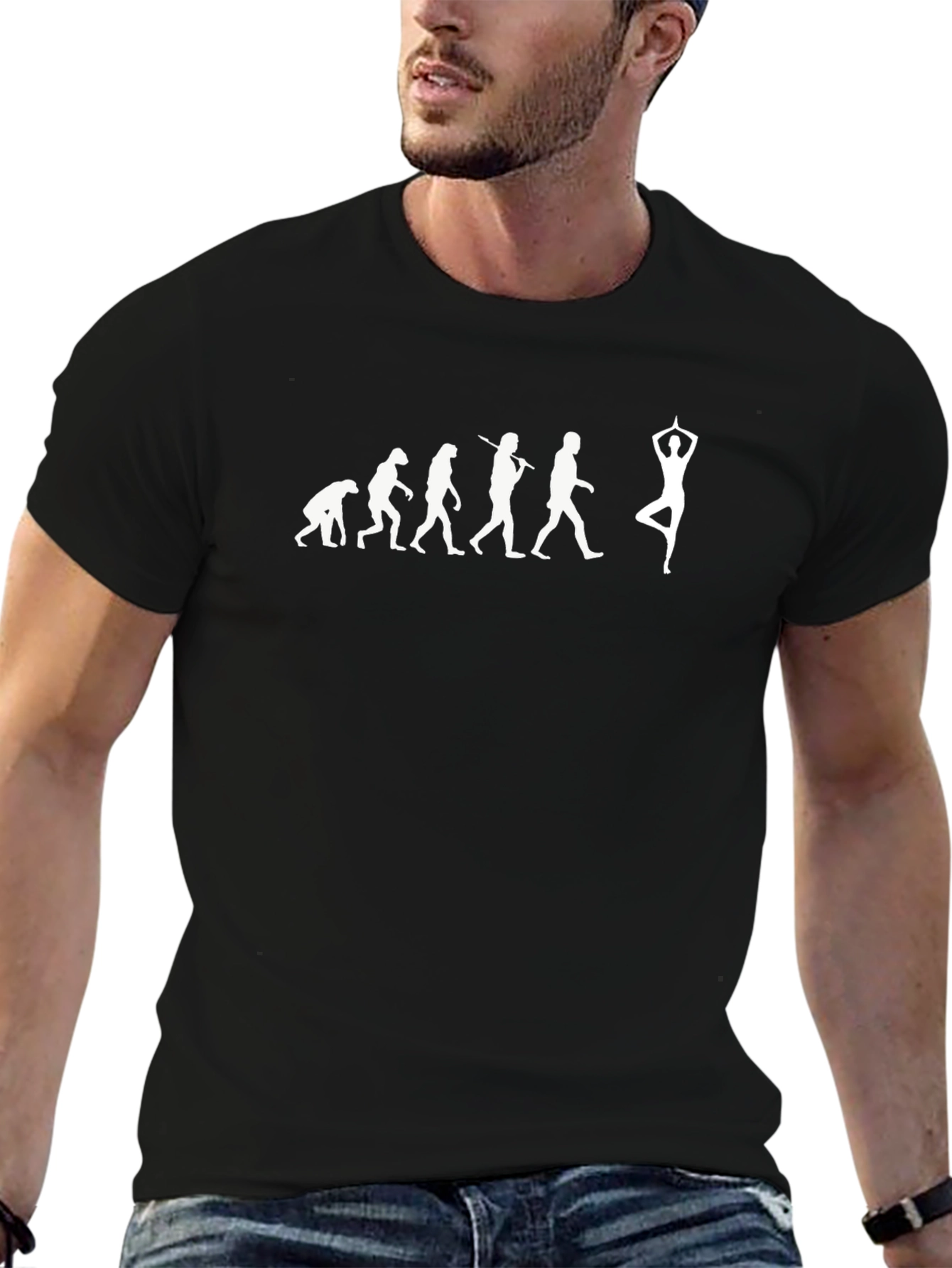 Evolution to Yoga T-Shirt - Black Cotton Tee