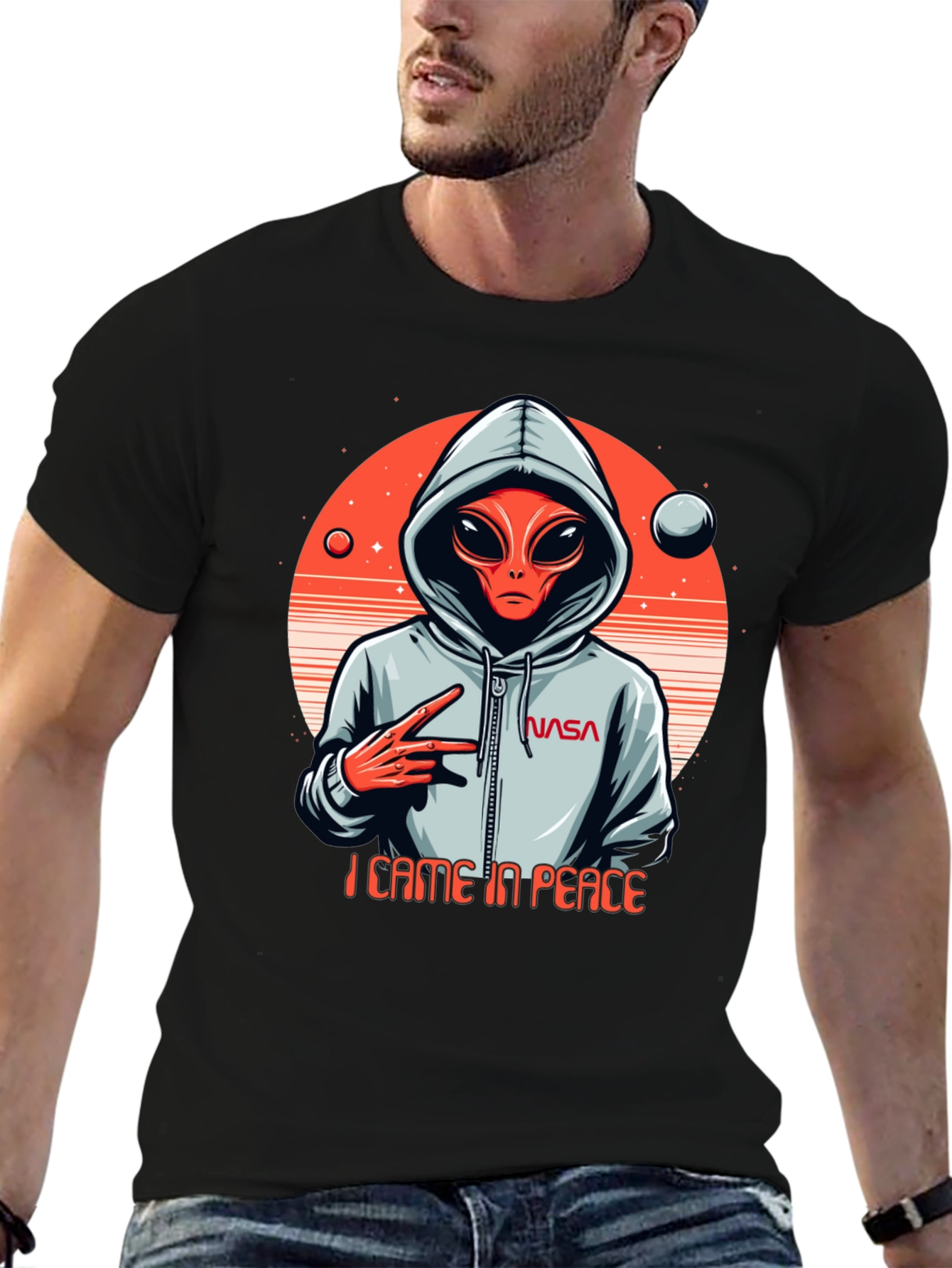 Alien Came In Peace T-Shirt NASA Graphic Tee