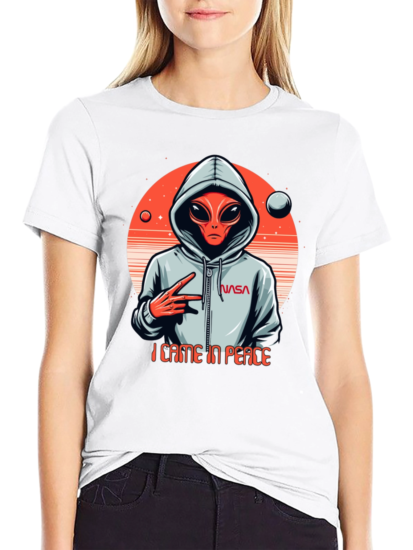 Alien Came In Peace T-Shirt NASA Graphic Tee