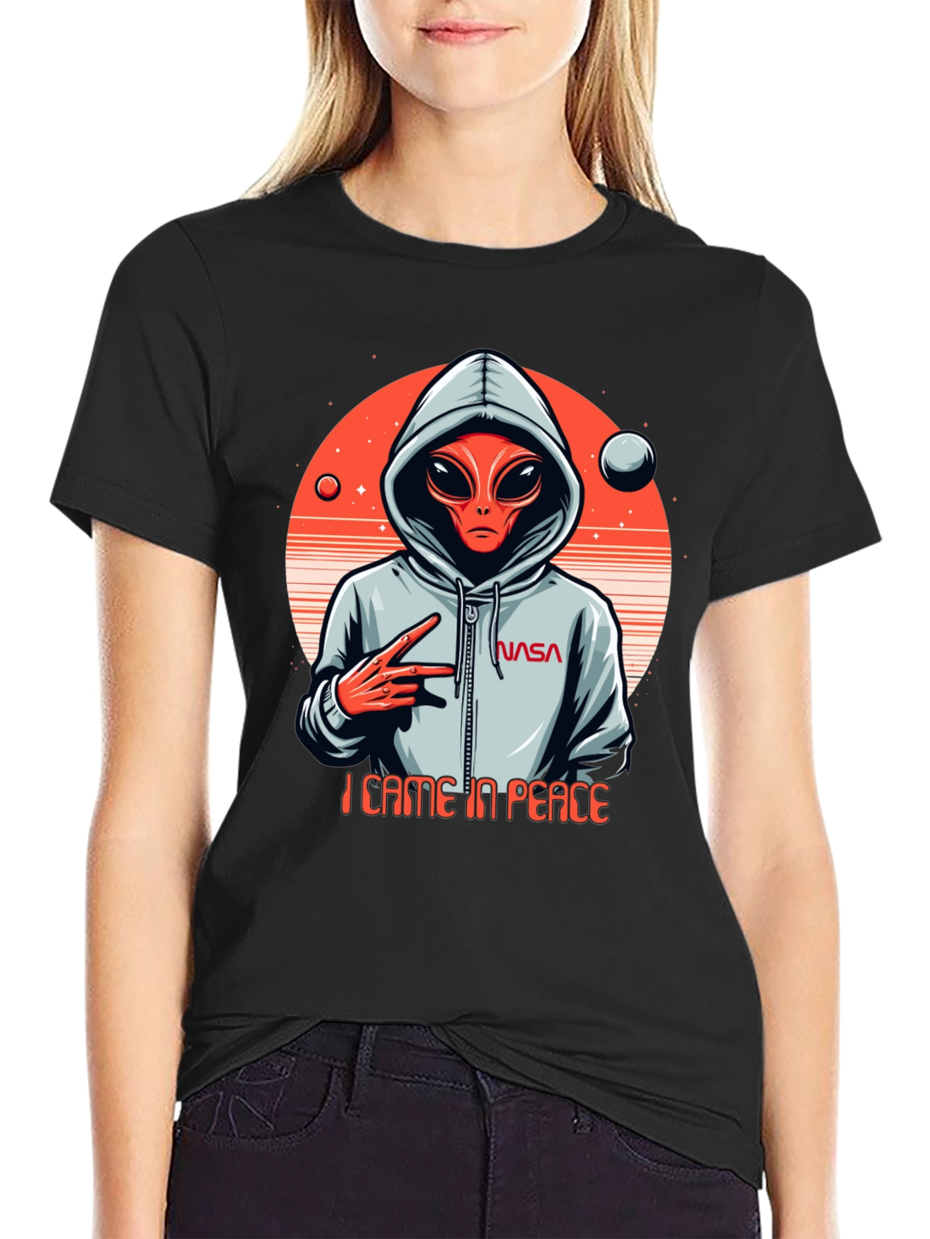 Alien Came In Peace T-Shirt NASA Graphic Tee