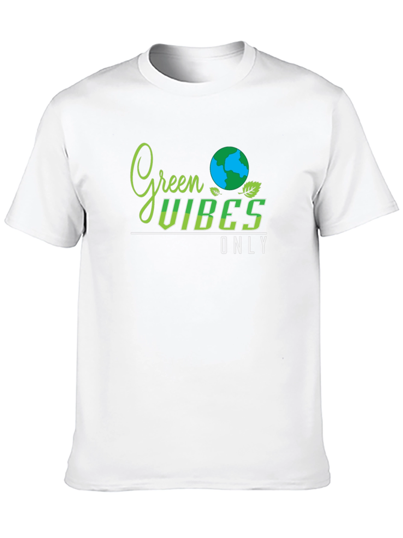 Green Vibes Only Black T-Shirt