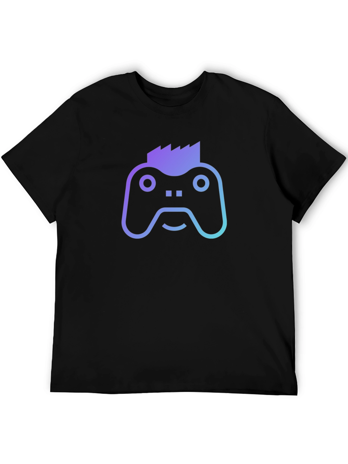 Gamer Controller Punk Graphic Tee - Black Cotton T-Shirt