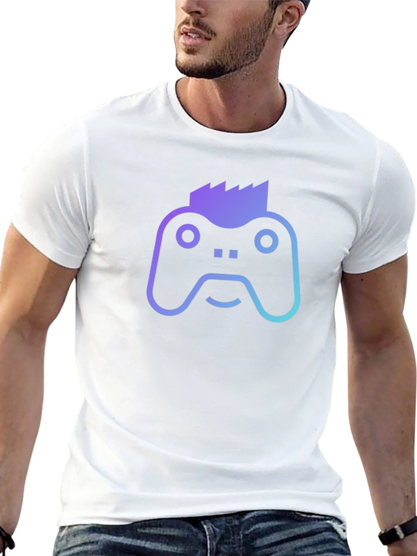 Gamer Controller Punk Graphic Tee - Black Cotton T-Shirt