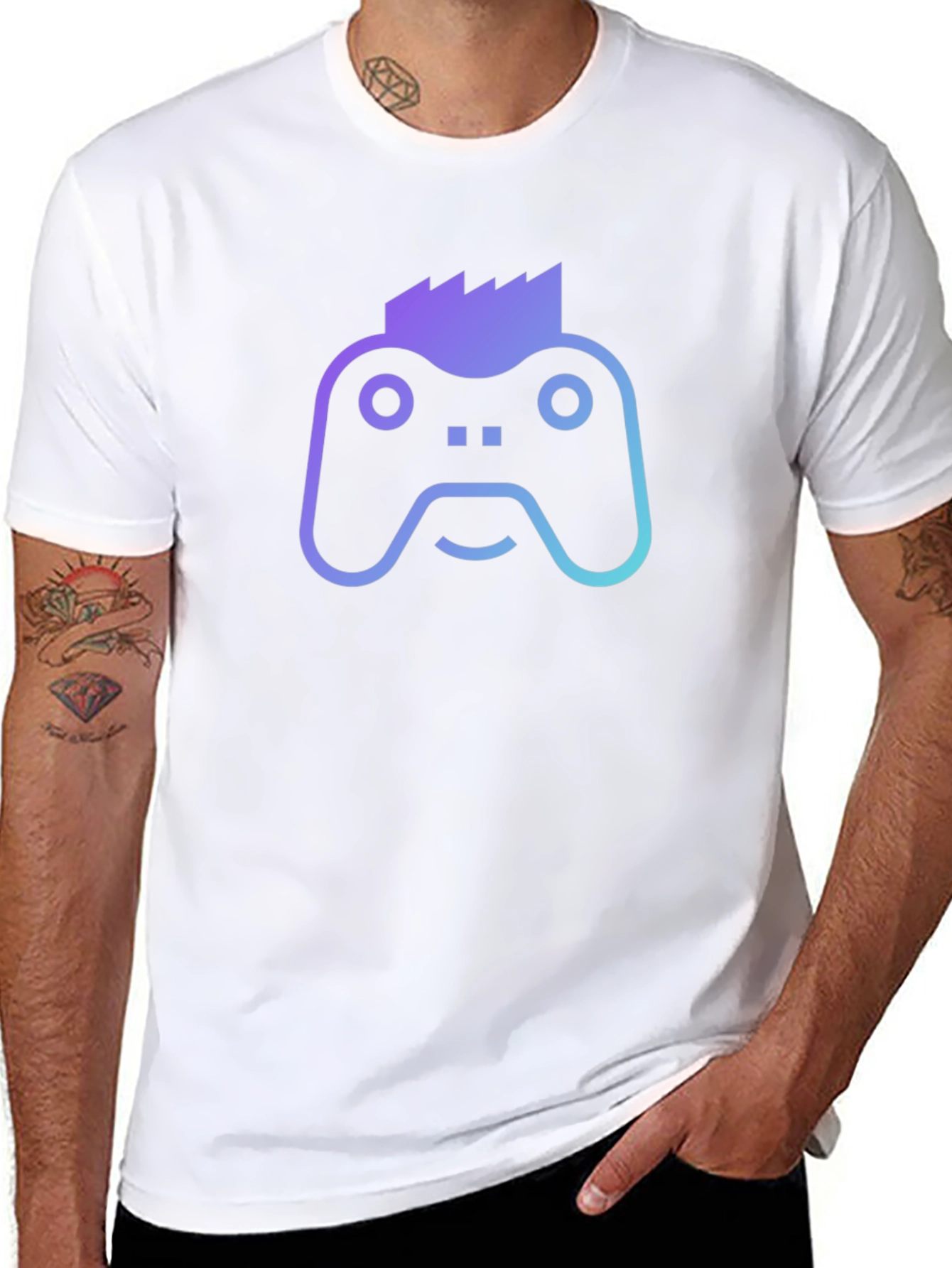 Gamer Controller Punk Graphic Tee - Black Cotton T-Shirt