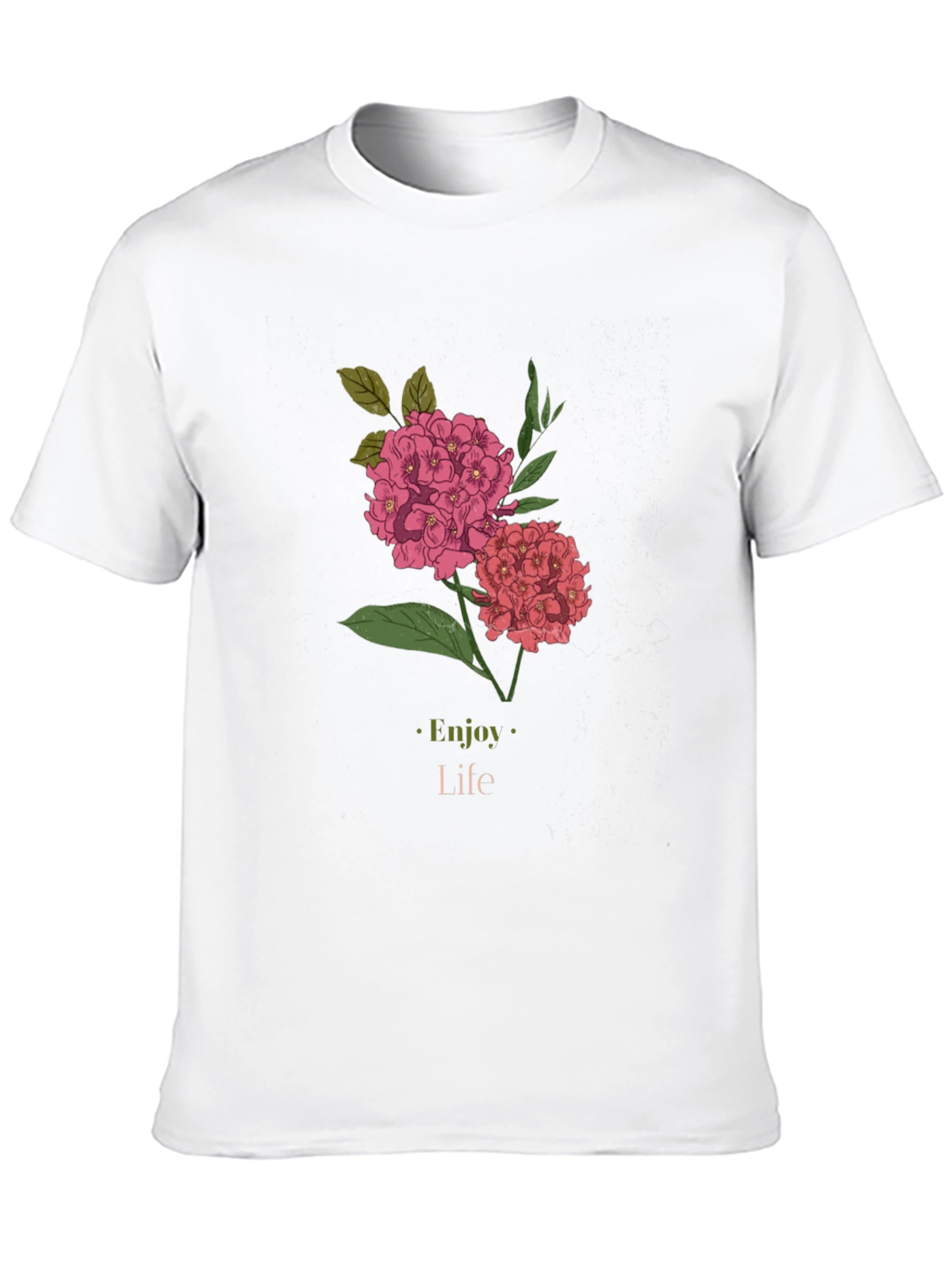 Enjoy Life Floral Graphic Black T-Shirt