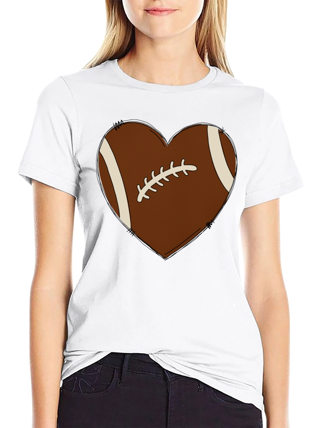 Football Heart Graphic Tee