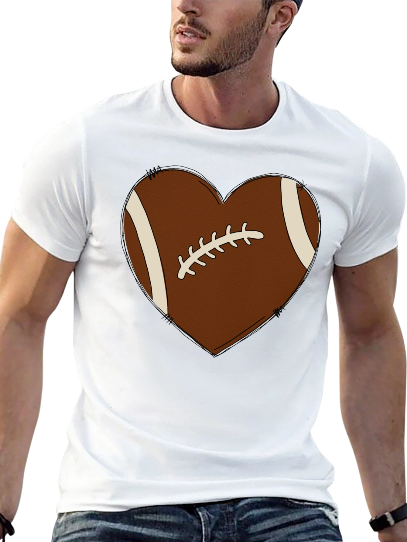 Football Heart Graphic Tee