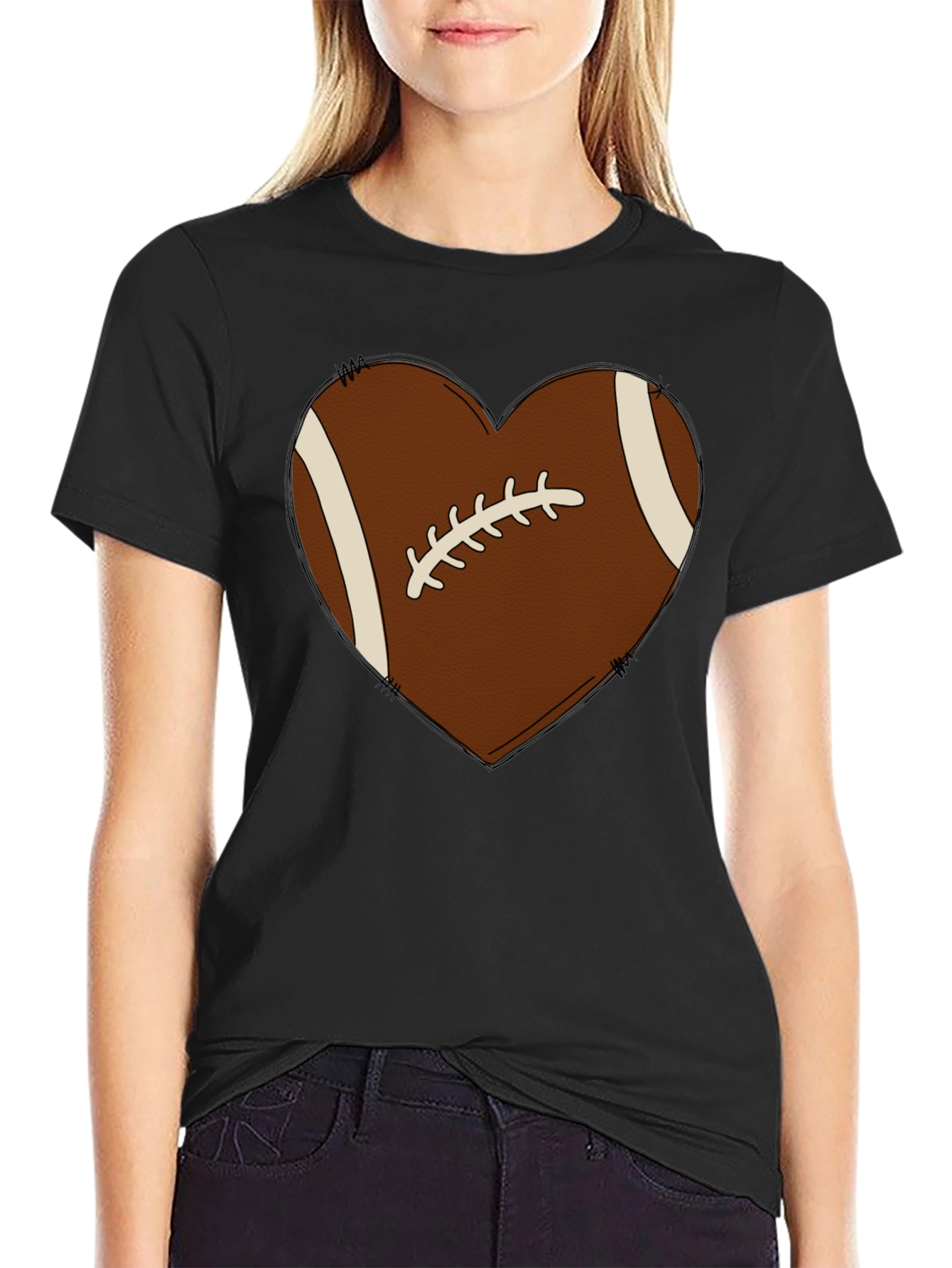 Football Heart Graphic Tee