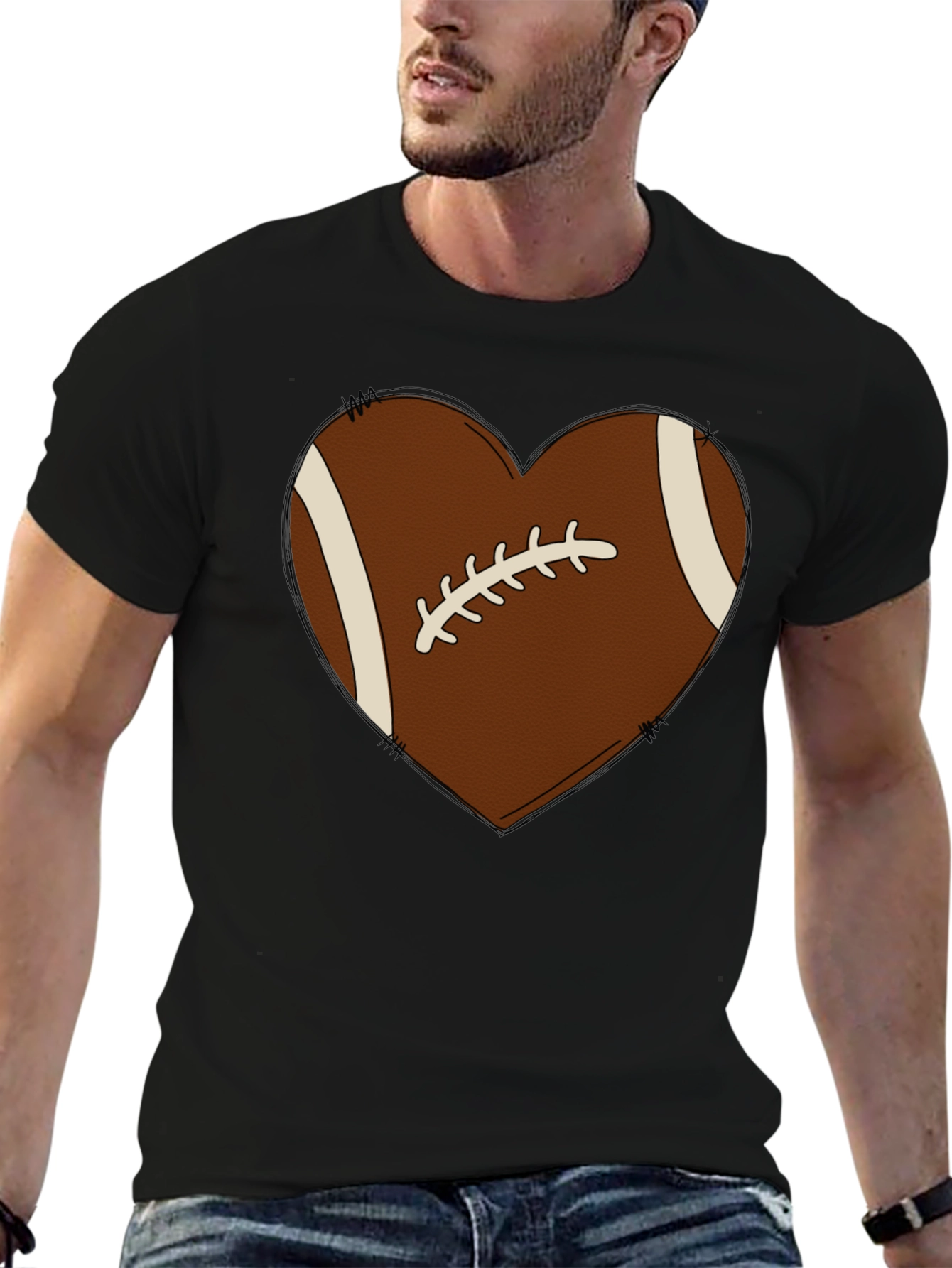 Football Heart Graphic Tee