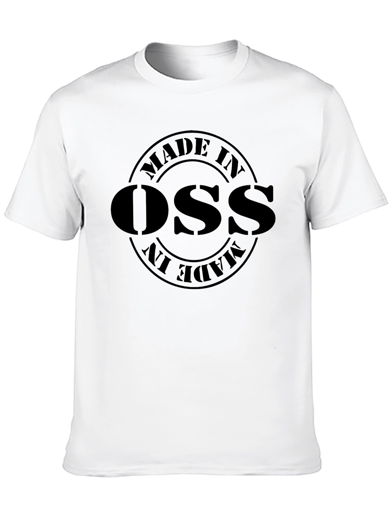 Made in OSS Black T-Shirt - Bold Graphic Tee