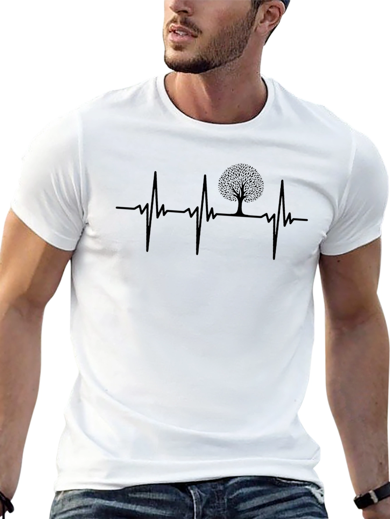 Tree Heartbeat Graphic Tee - Nature Lover Shirt