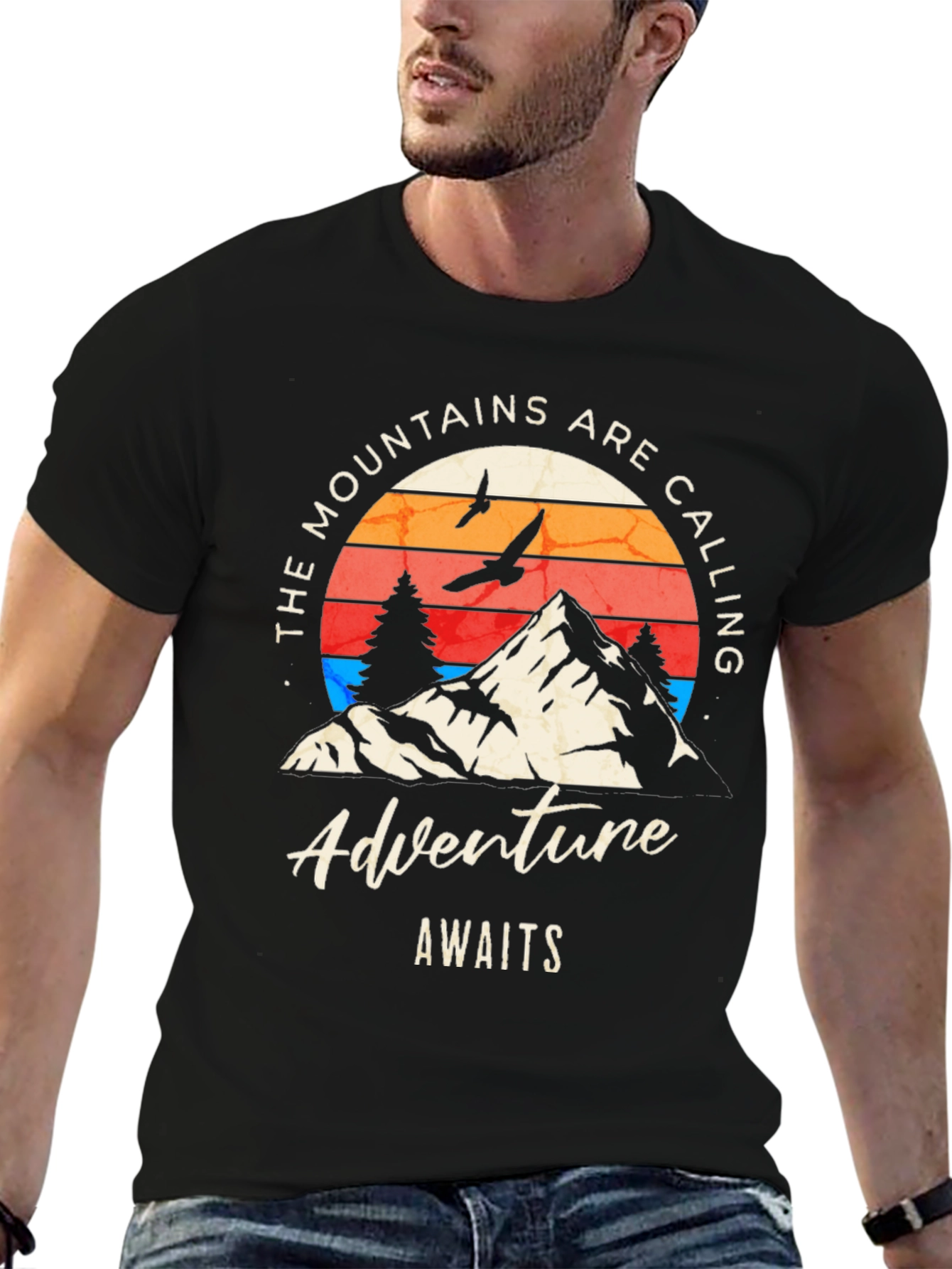 Adventure Awaits Mountain Graphic T-Shirt