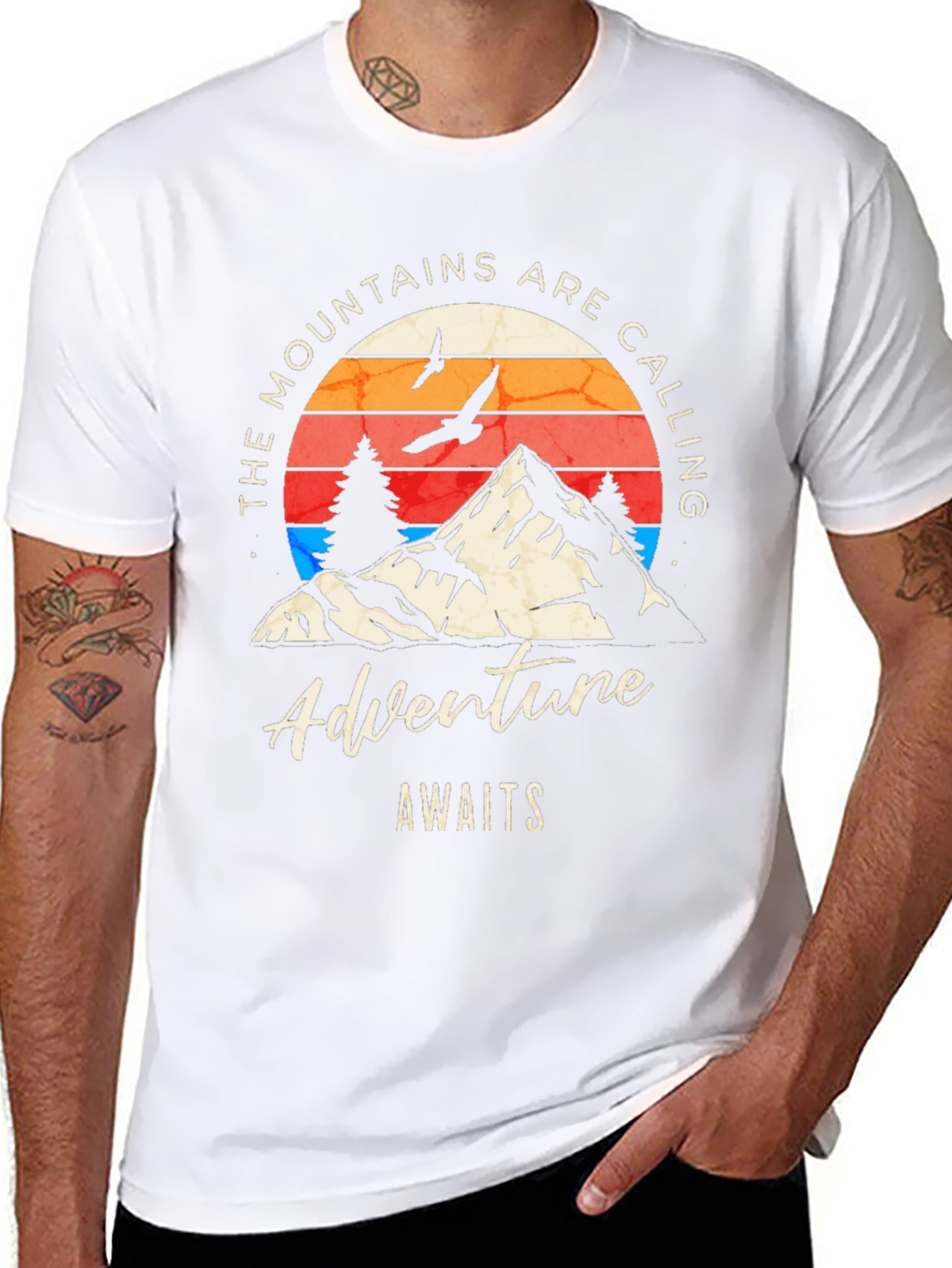 Adventure Awaits Mountain Graphic T-Shirt