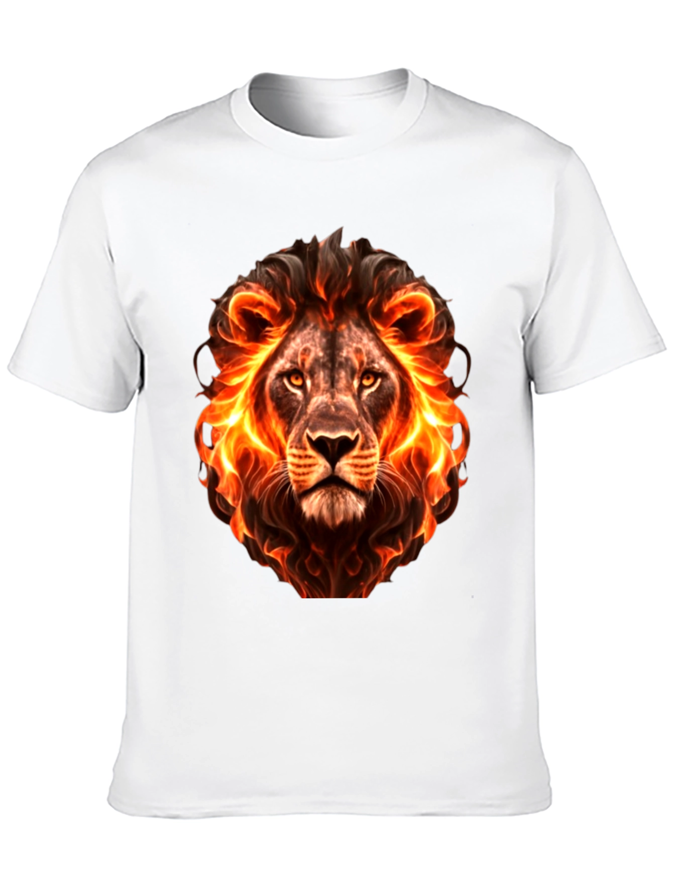 Fiery Lion Graphic Black T-Shirt