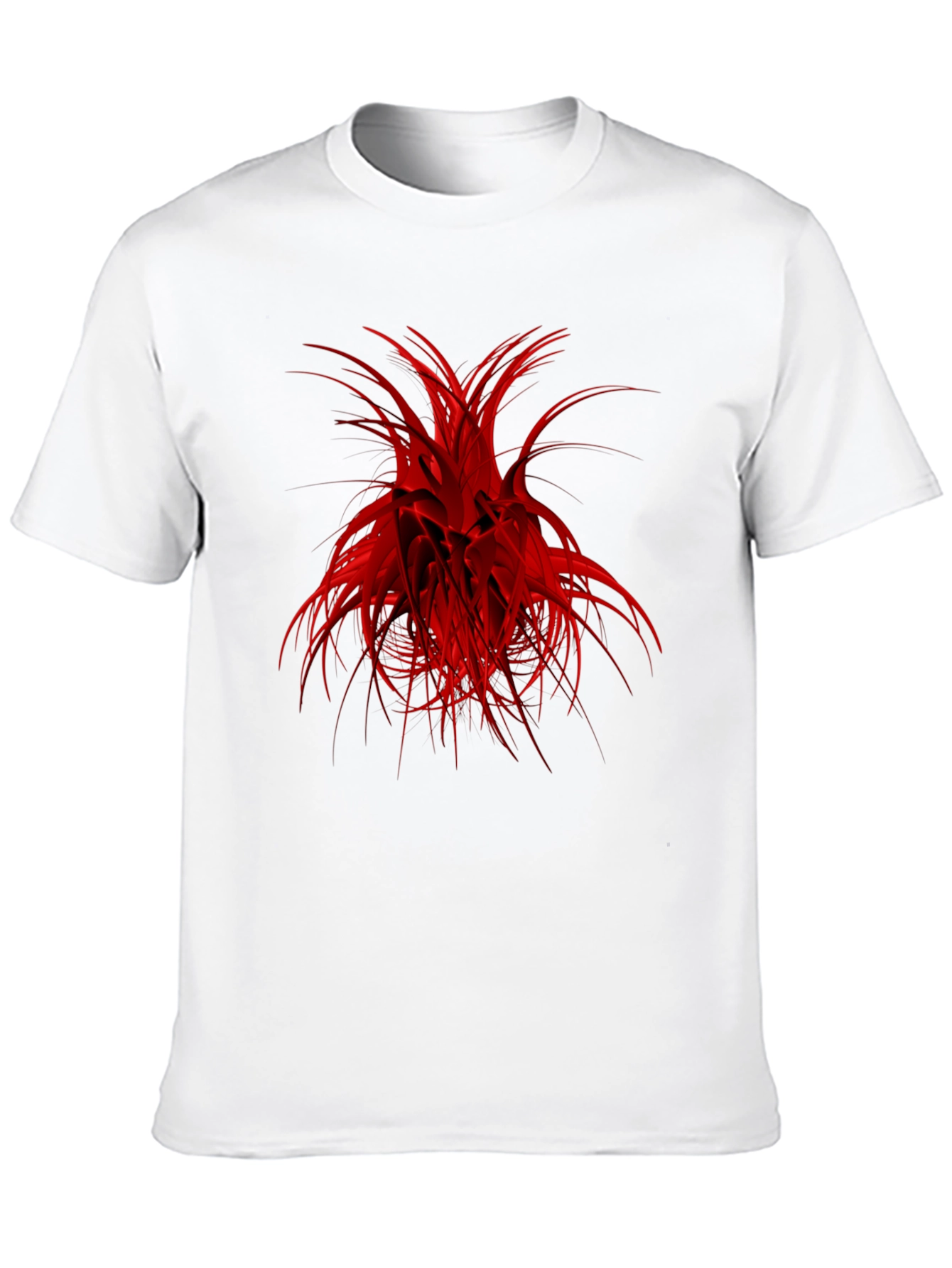 Abstract Red Graphic Black T-Shirt