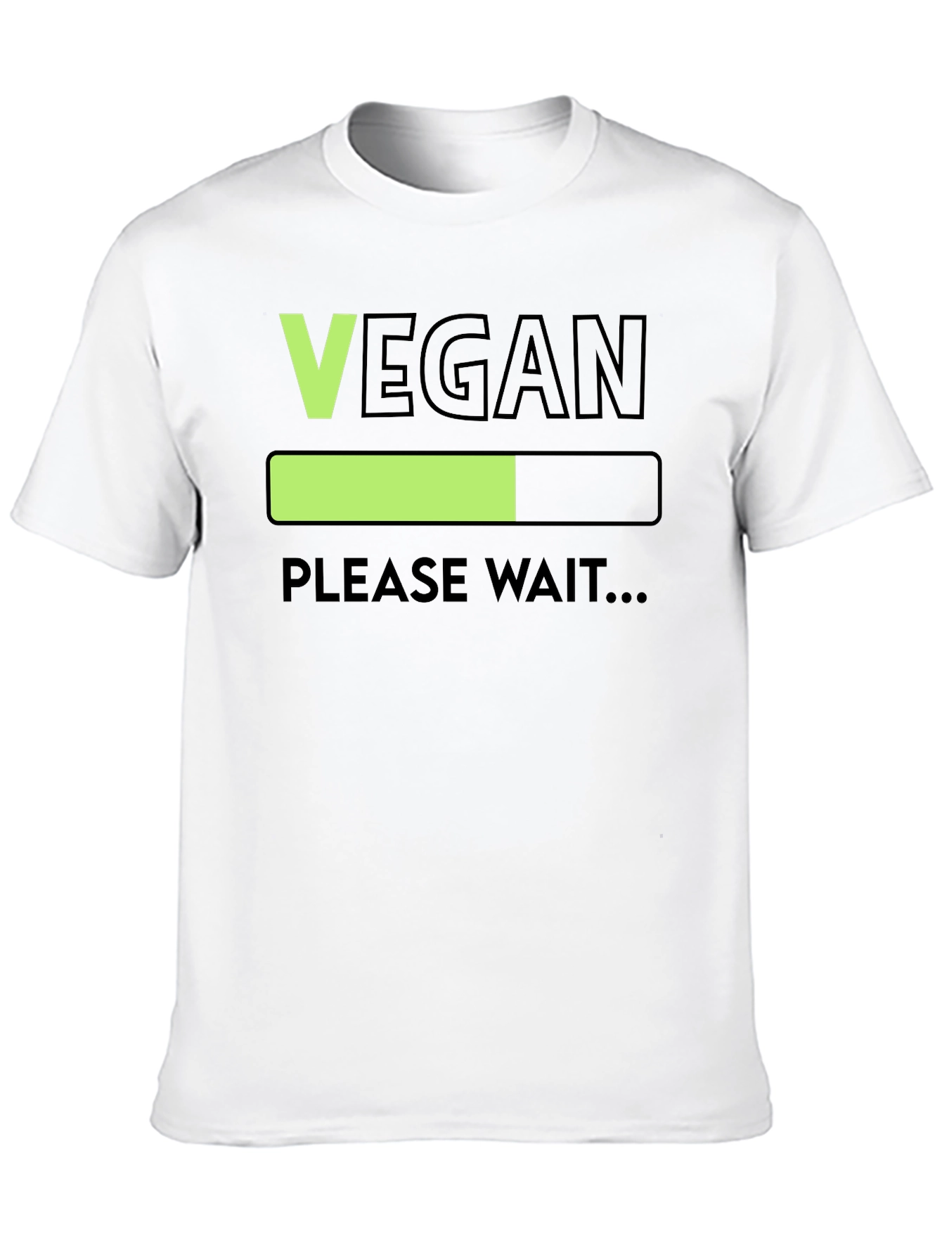 Vegan Loading Please Wait T-Shirt - Black Cotton Tee