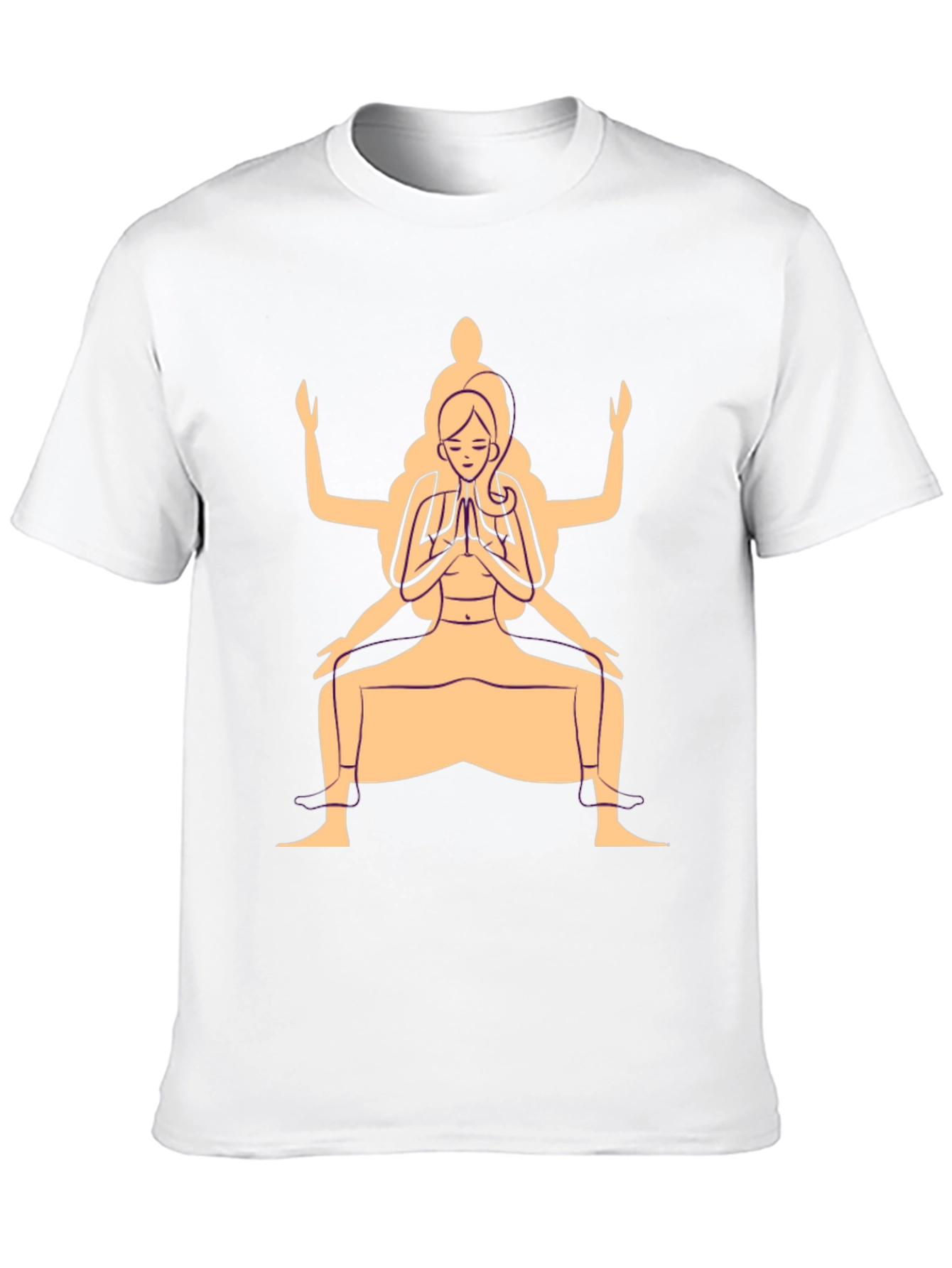 Yoga Pose Graphic T-Shirt - Black Cotton Blend