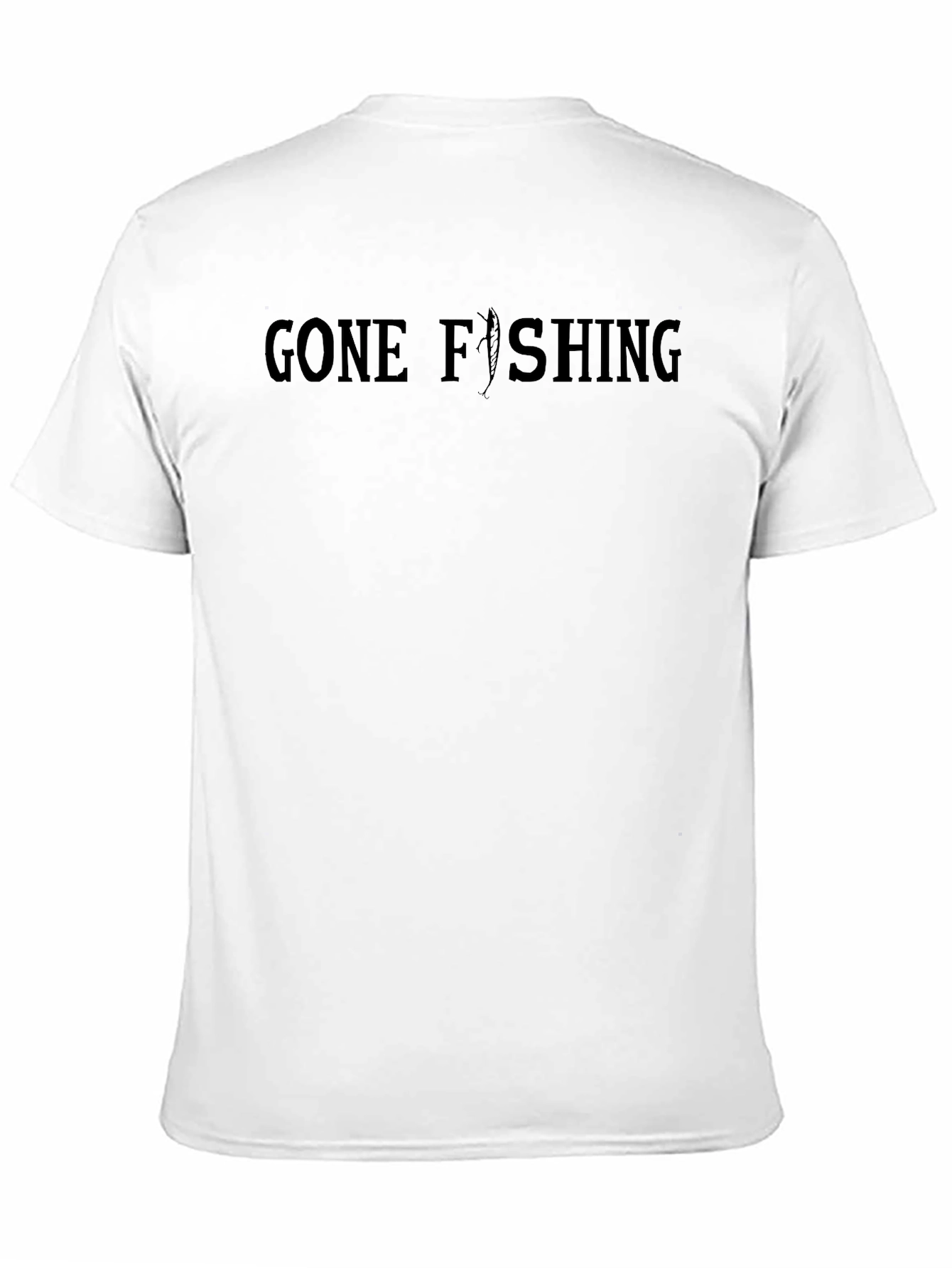 Gone Fishing Crewneck T-Shirt - Black