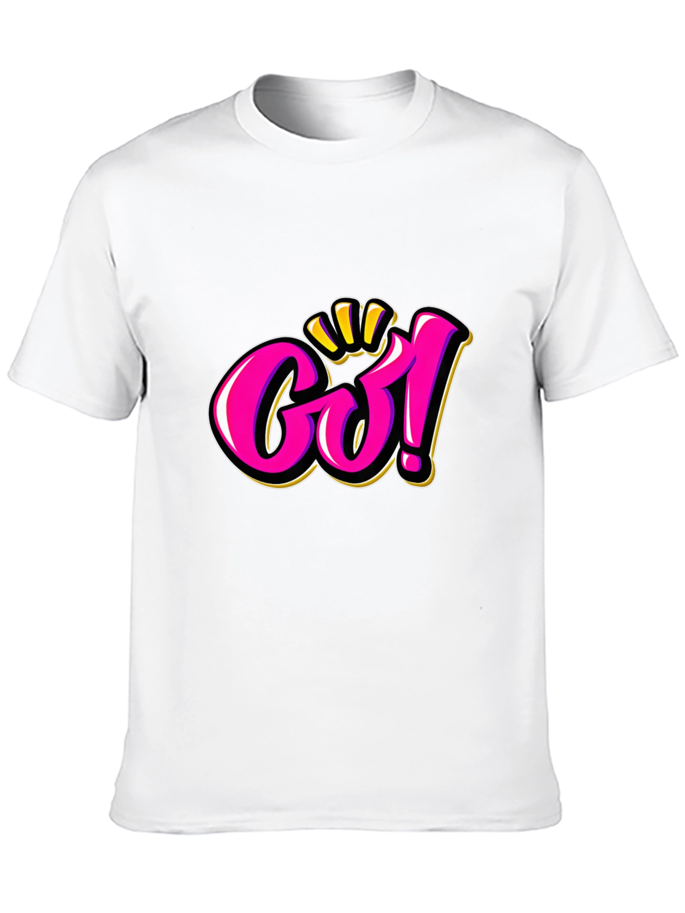 Go! Graphic Tee - Bold Pink & Gold Design