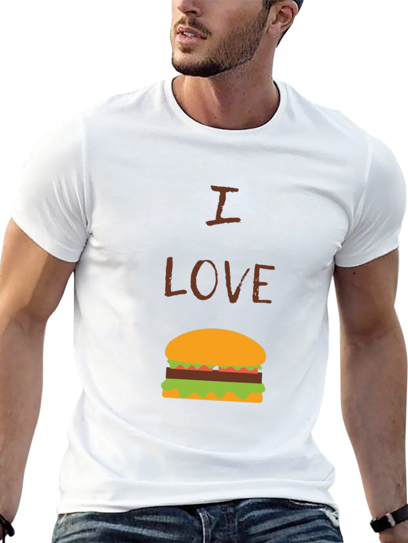 I Love Burgers Graphic Tee - Casual Black T-Shirt