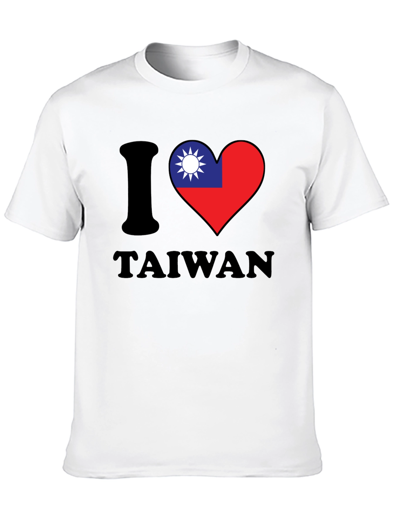I Love Taiwan T-Shirt - Black Cotton Blend Tee
