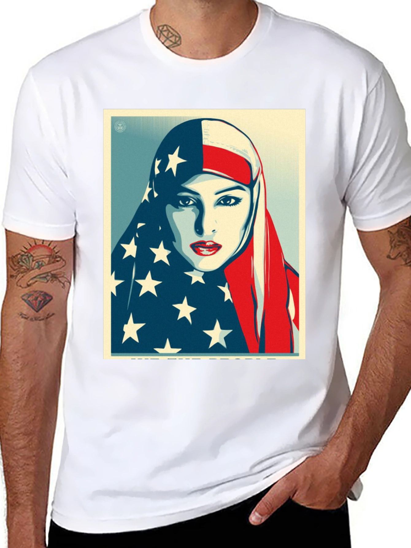 American Flag Hijab Graphic T-Shirt
