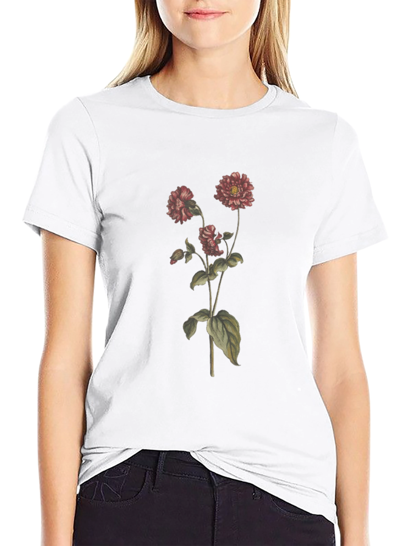 Floral Graphic Black T-Shirt