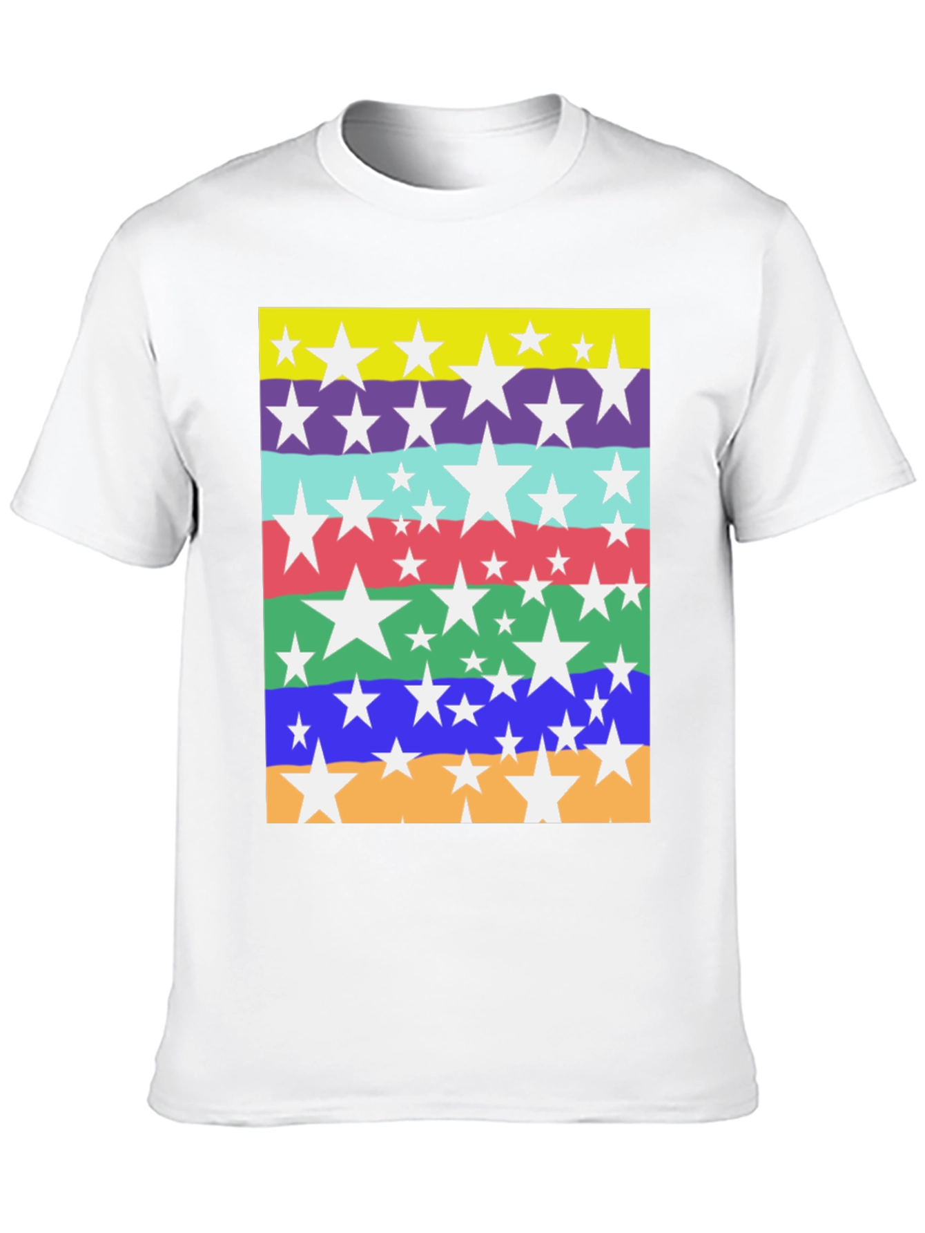 Star Striped Graphic Tee - Mens Casual Top
