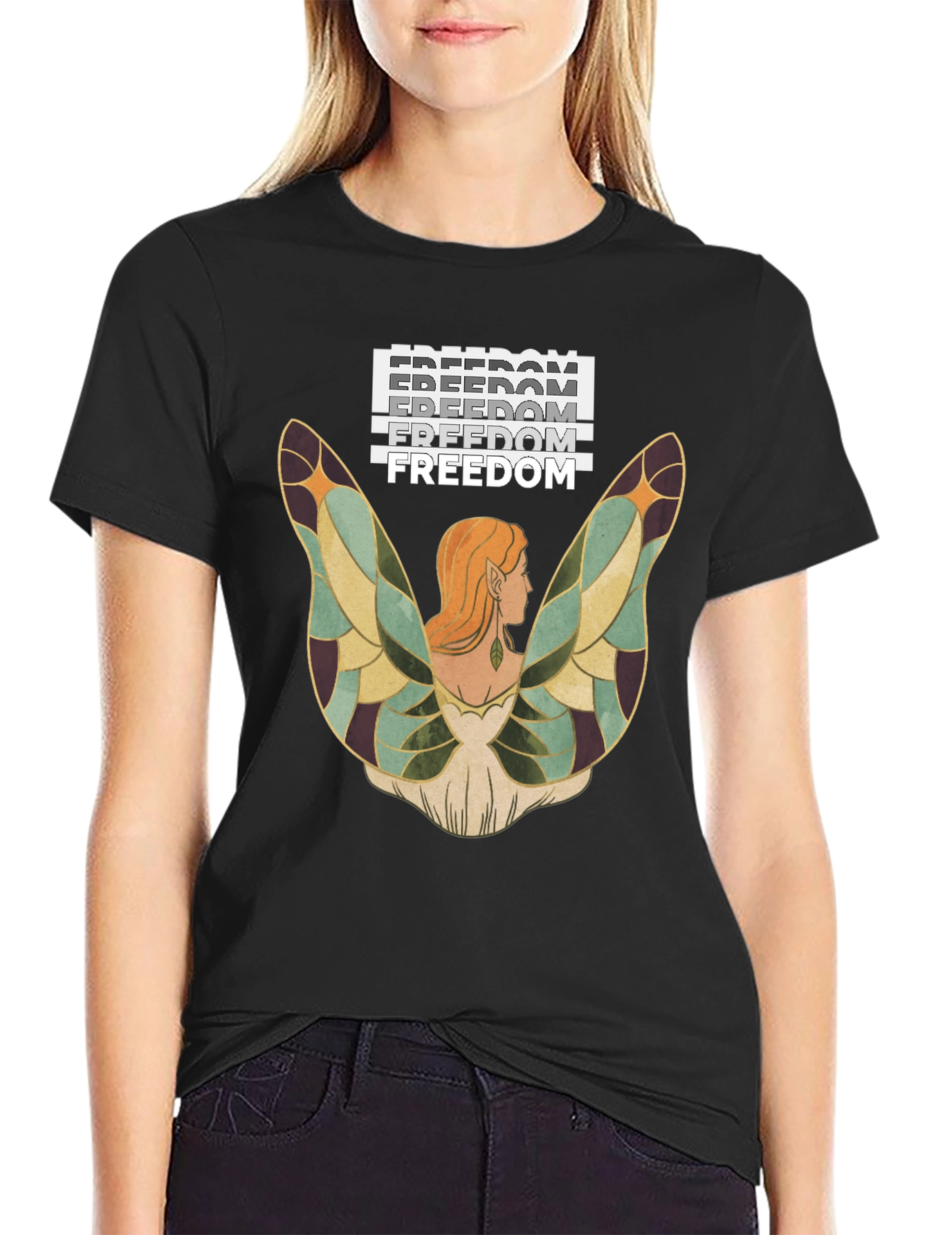 Freedom Fairy Graphic Tee - Black T-Shirt