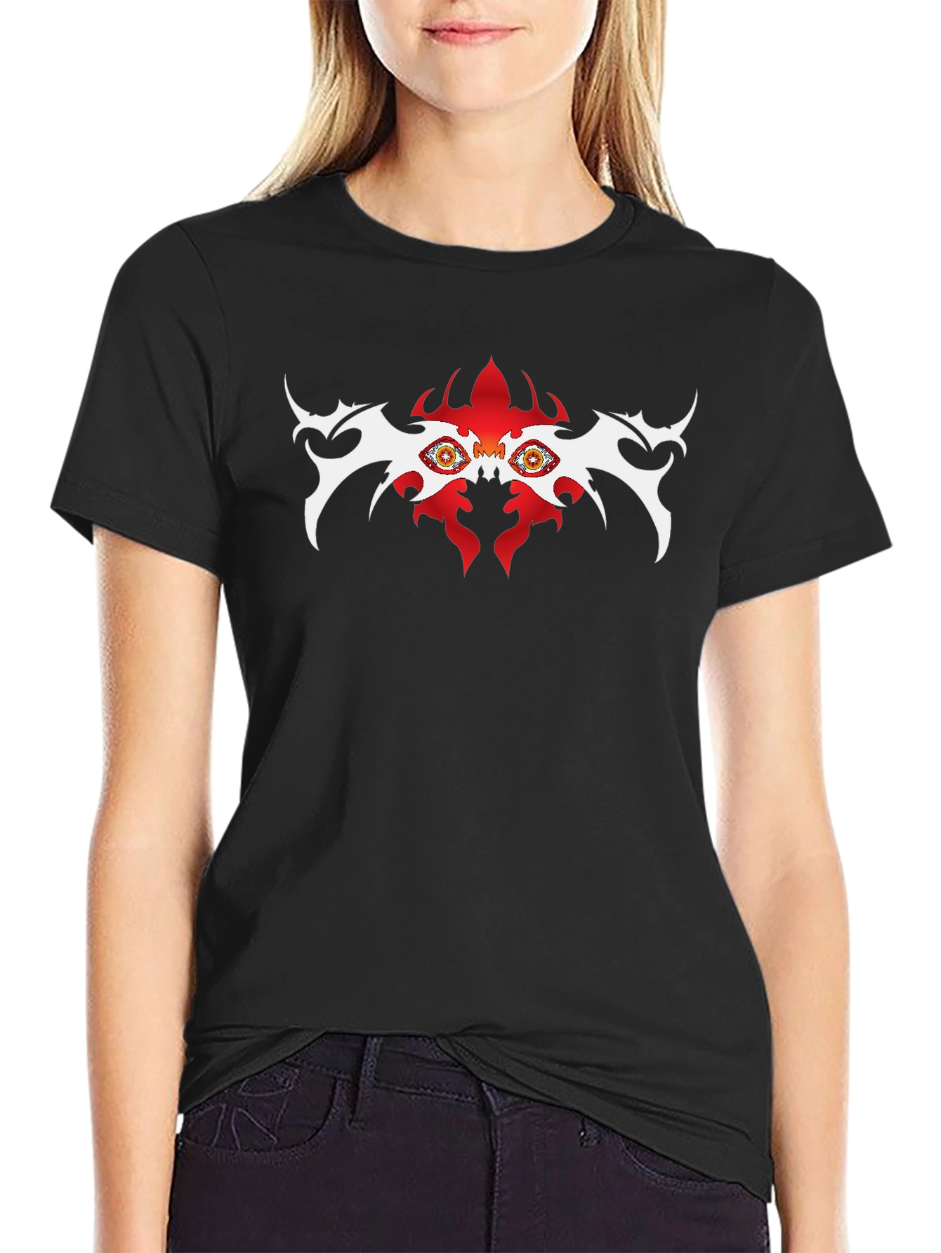 Eye-Catching Tribal Graphic Tee - Black