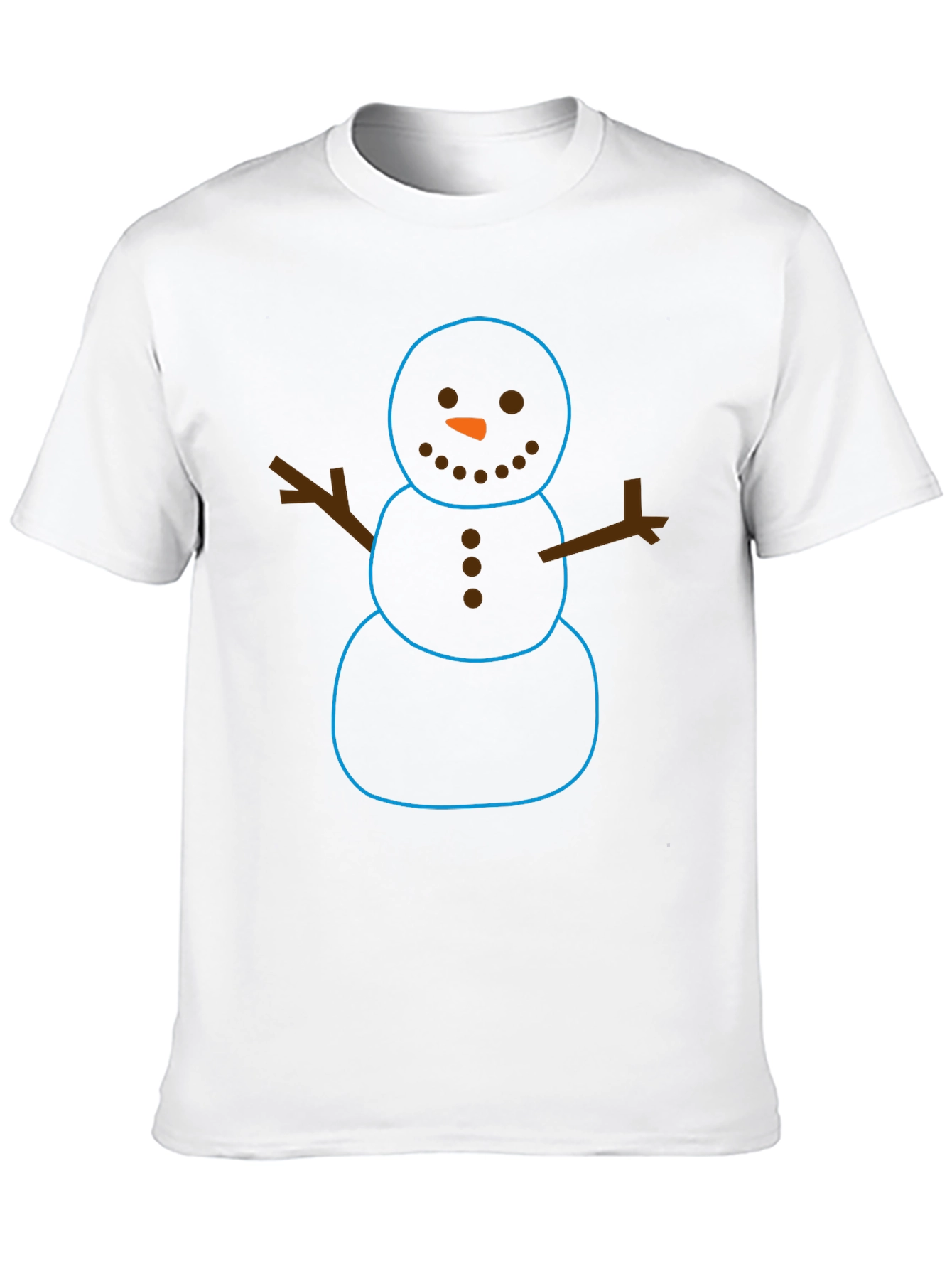 Whimsical Snowman Graphic Tee - Black