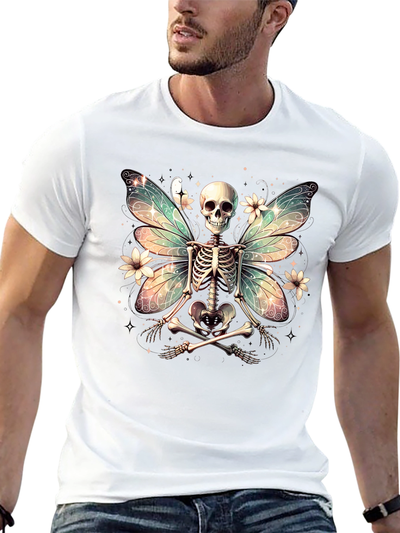Skeleton Fairy T-Shirt - Unique Gothic Design