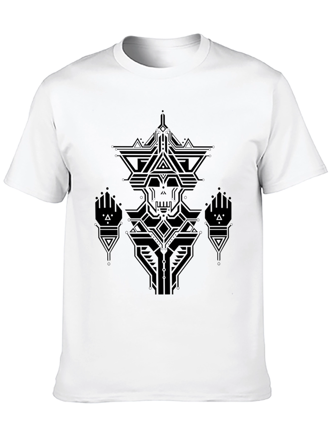 Geometric Skull Graphic Black T-Shirt