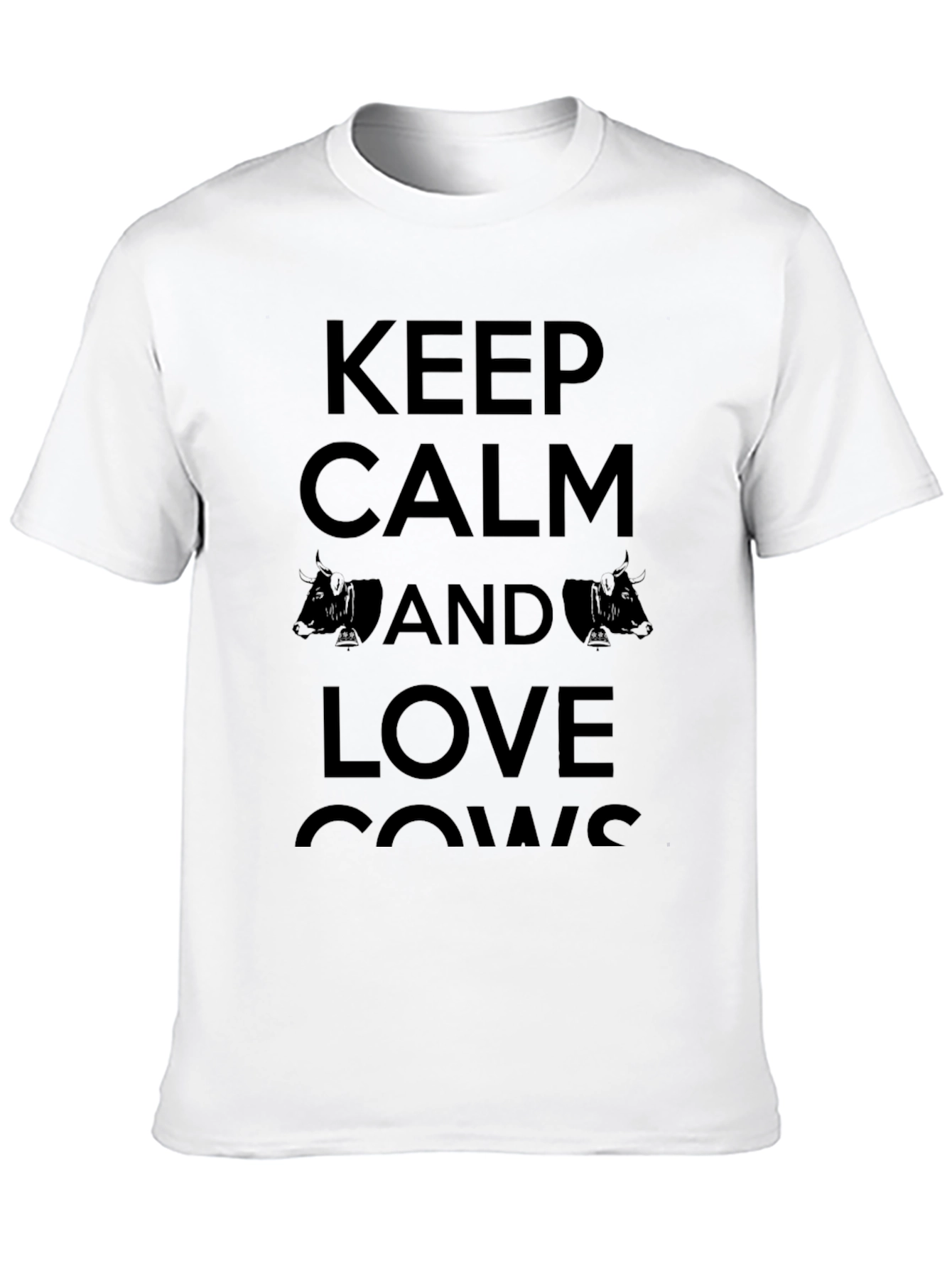 Keep Calm and Love Cows Mens Black T-Shirt