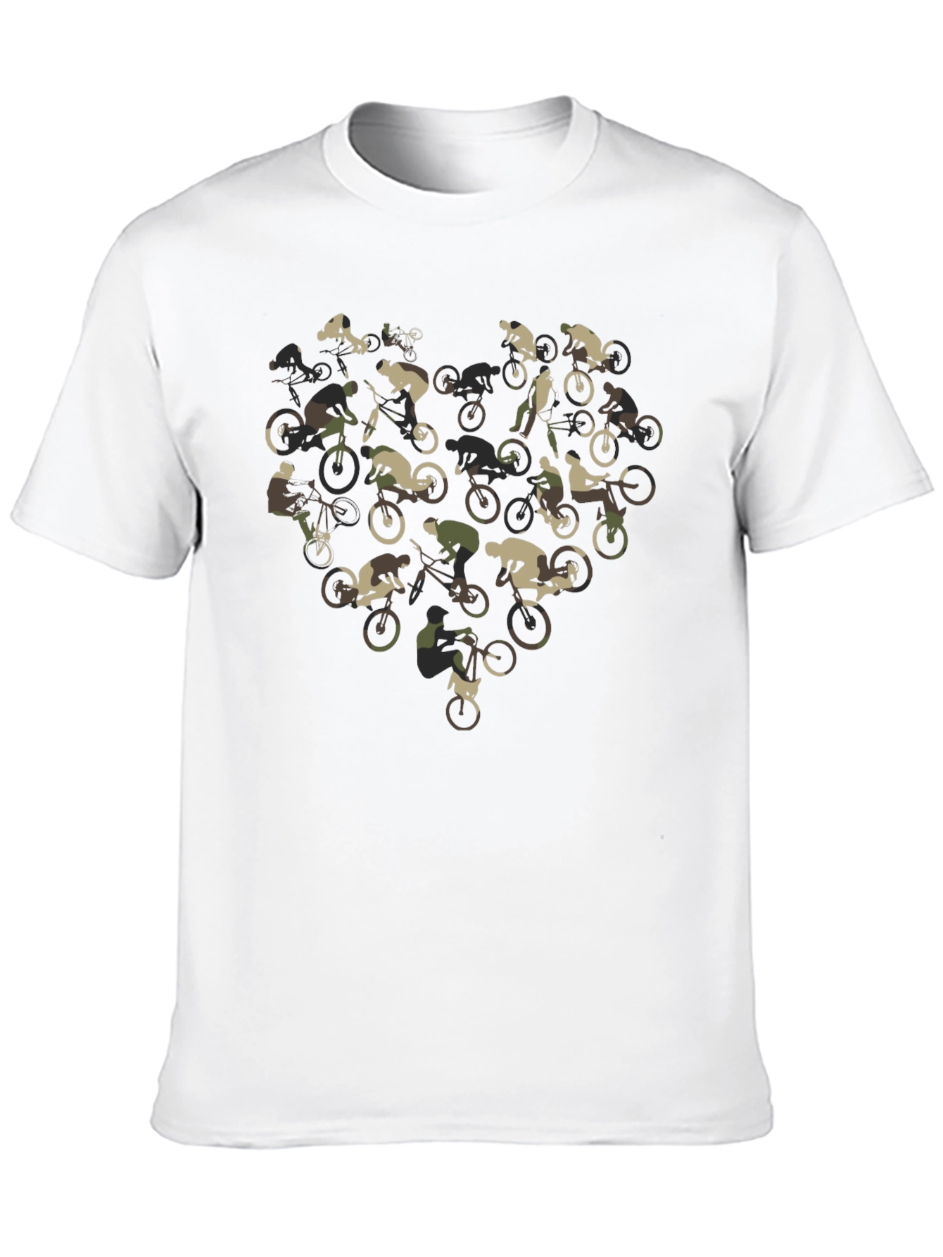 Mountain Bike Heart Camo Graphic Tee