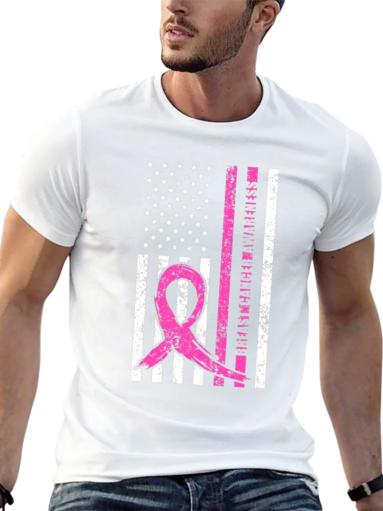 Breast Cancer Awareness Flag T-Shirt