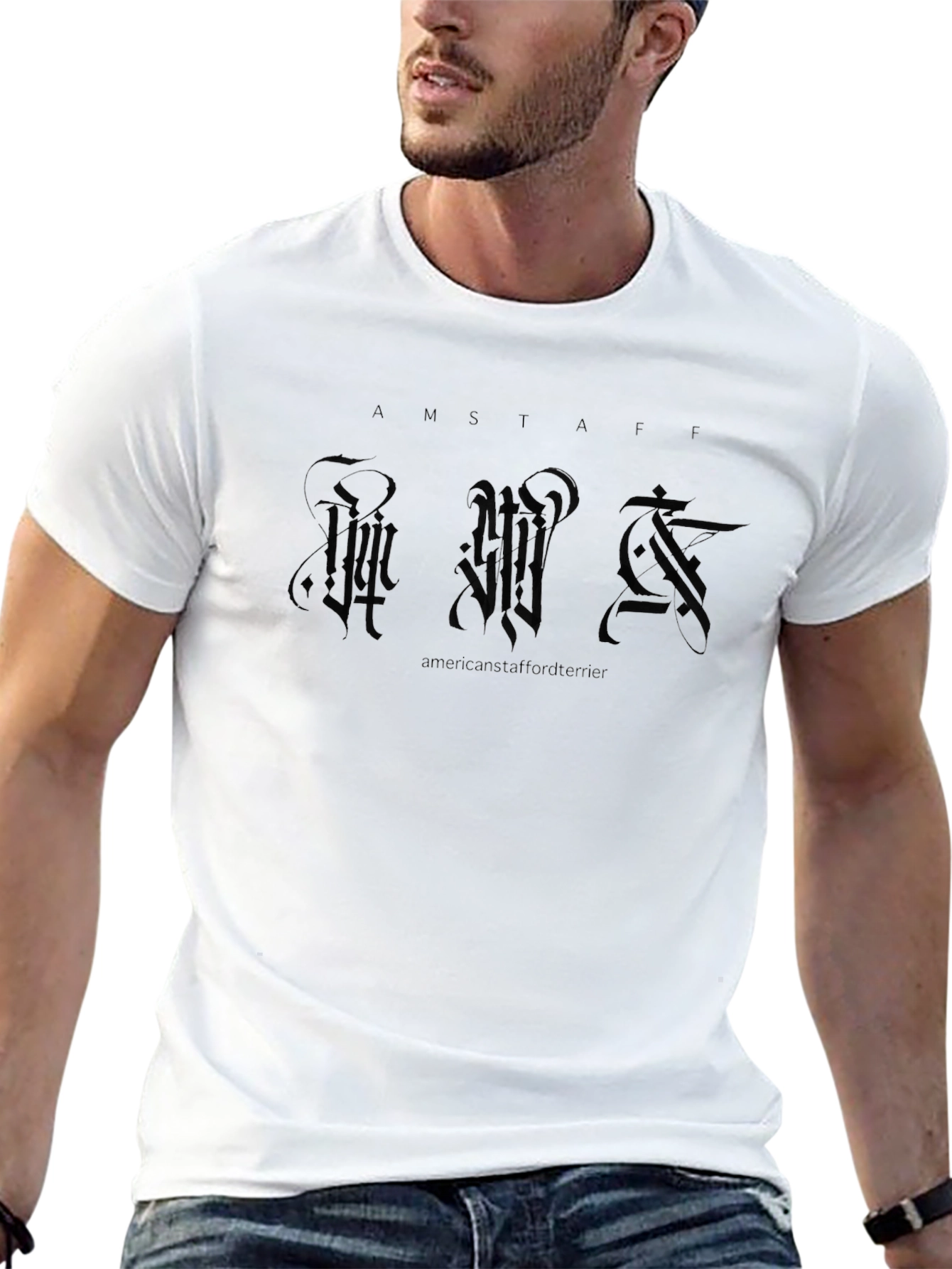 Amstaff Dog Breed T-Shirt - Black